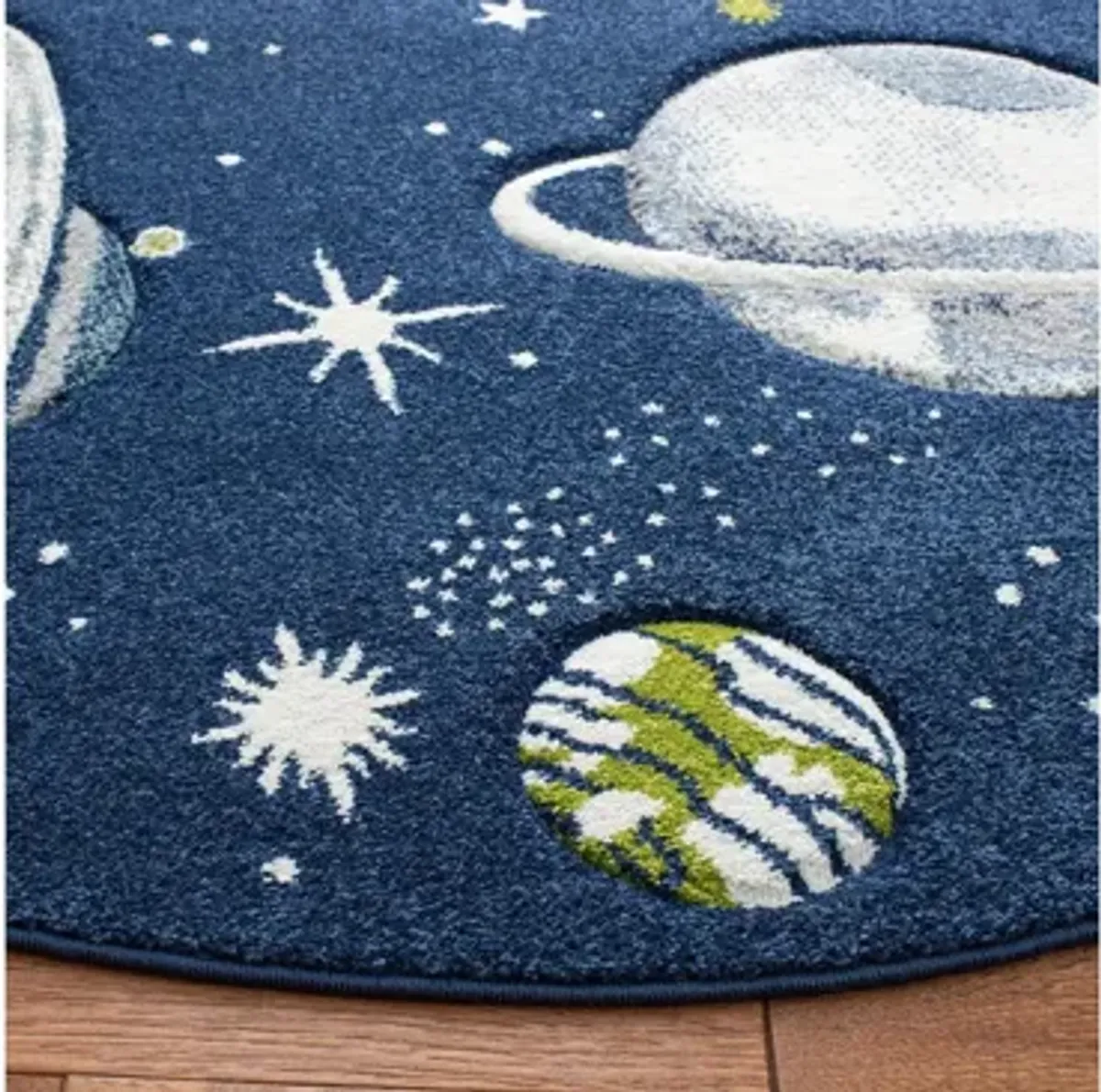 Carousel Planets Kids Area Rug Round