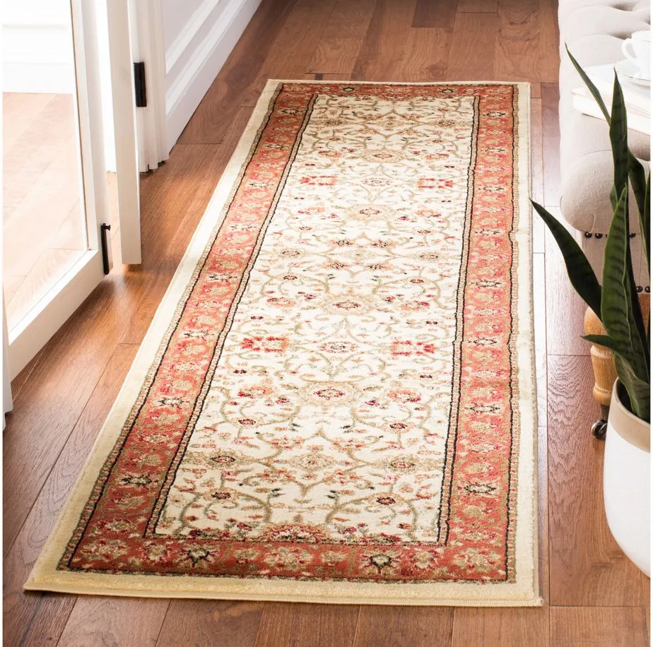 Lyndhurst Runner Rug in Ivory / Rust by Safavieh