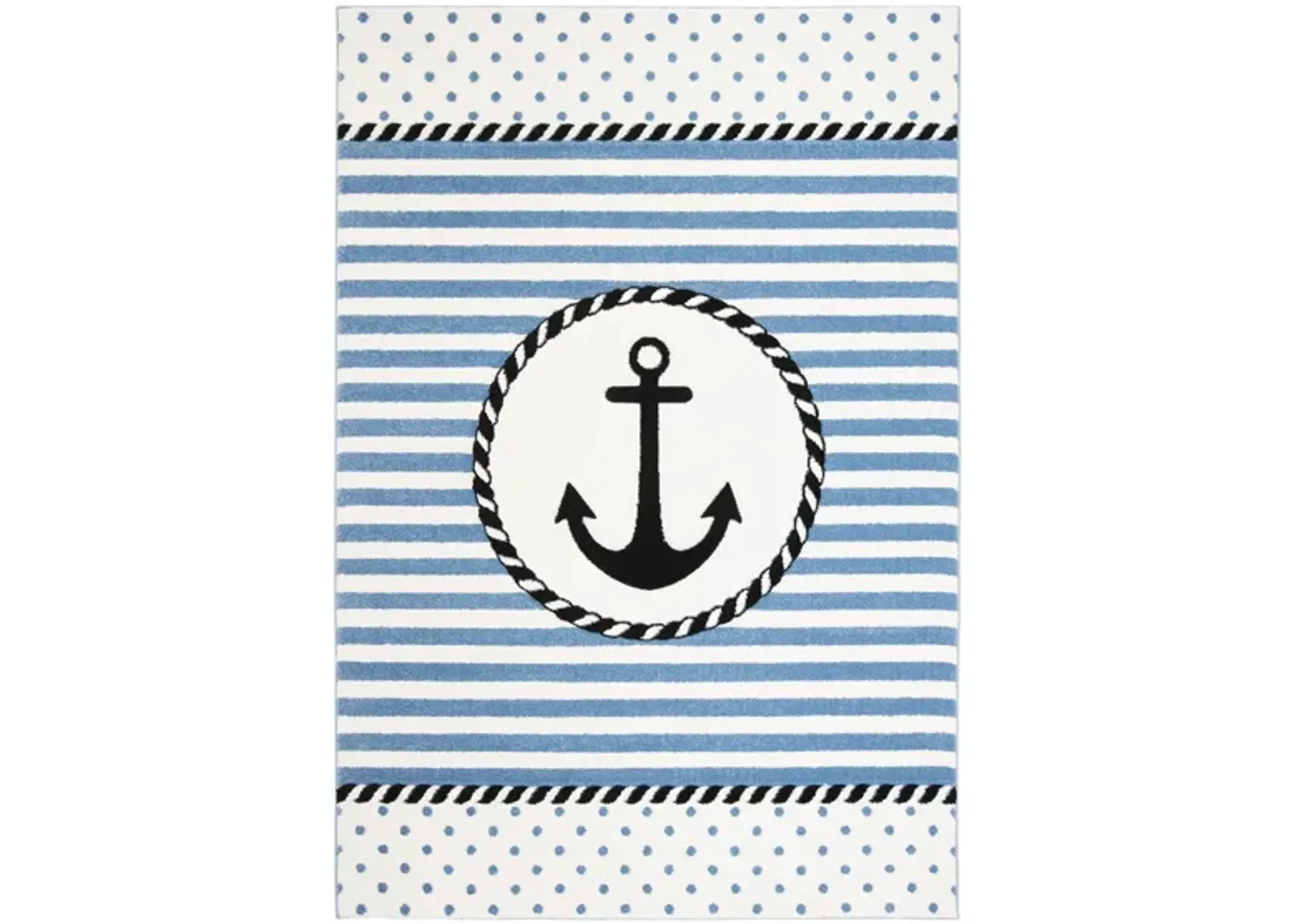 Carousel Anchor Kids Area Rug in Ivory & Navy by Safavieh