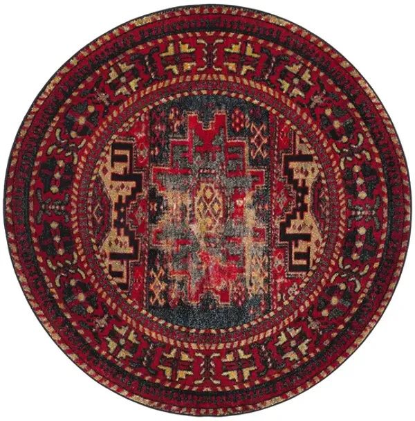 Zagros Red Area Rug Round