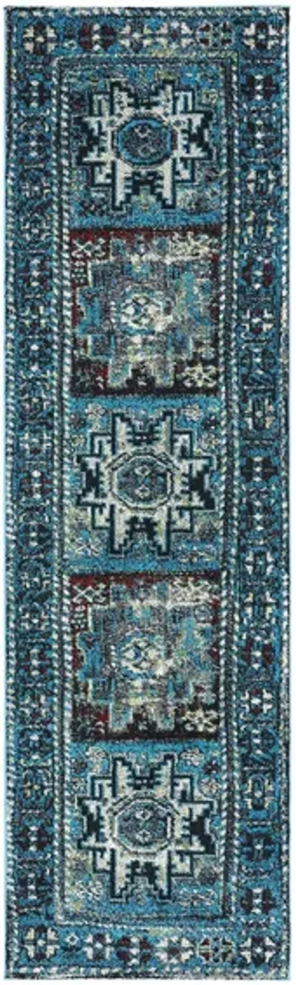 Zagros Light Blue Runner Rug
