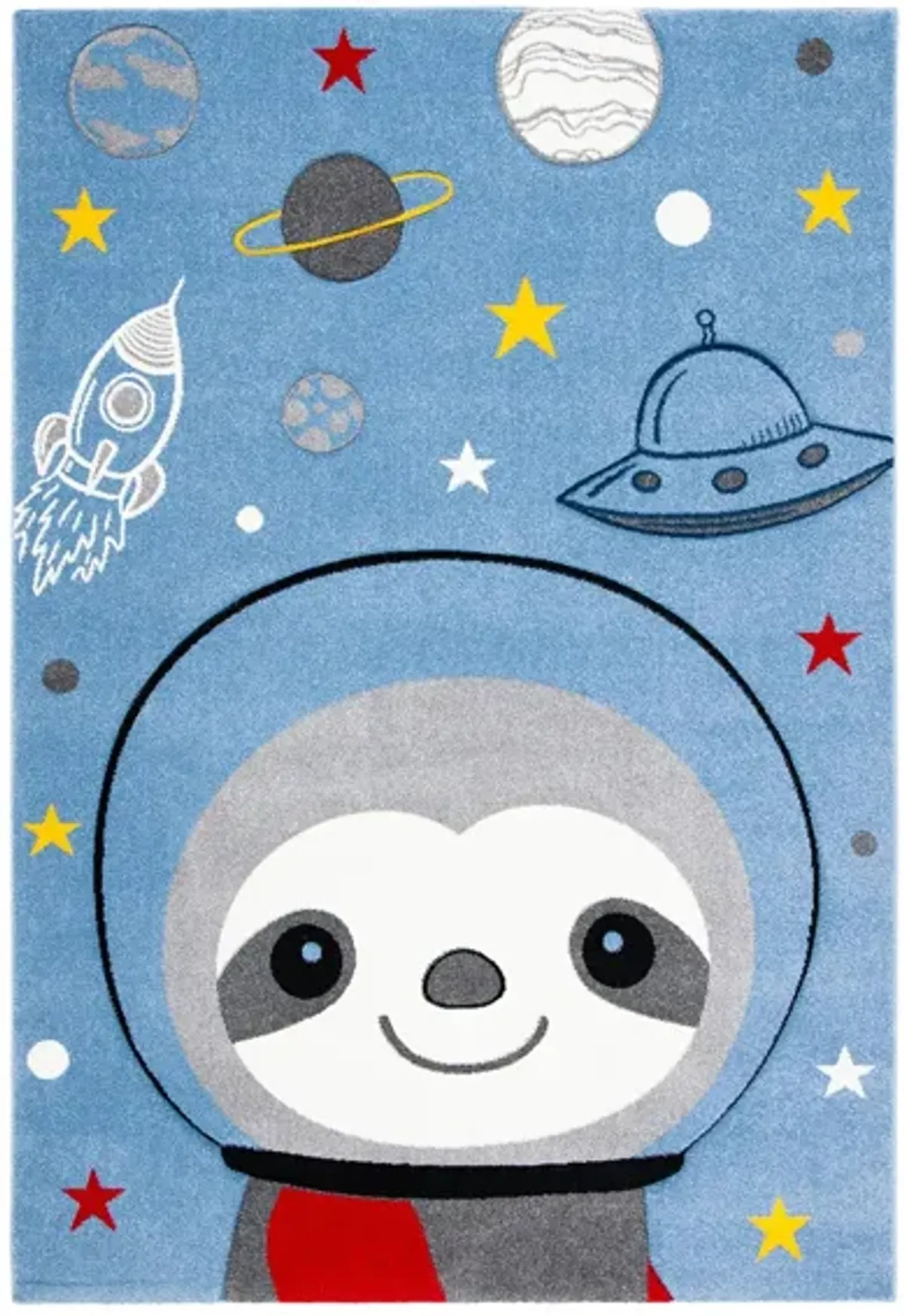 Carousel Sloth Kids Area Rug in Blue & Gray by Safavieh