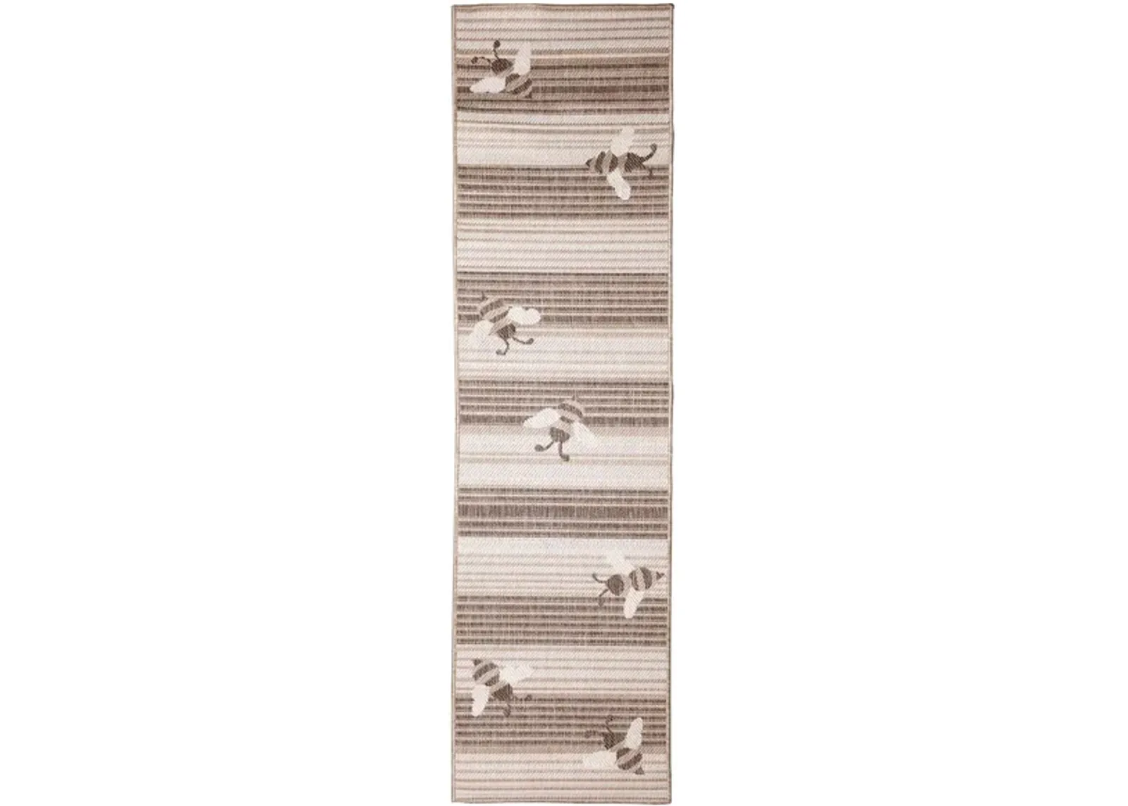 Liora Manne Malibu Sweet Bees Indoor/Outdoor Runner Rug in Neutral by Trans-Ocean Import Co Inc