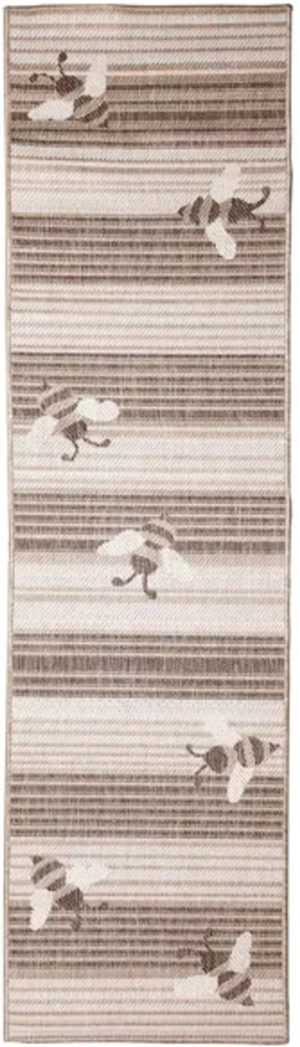 Liora Manne Malibu Sweet Bees Indoor/Outdoor Runner Rug in Neutral by Trans-Ocean Import Co Inc