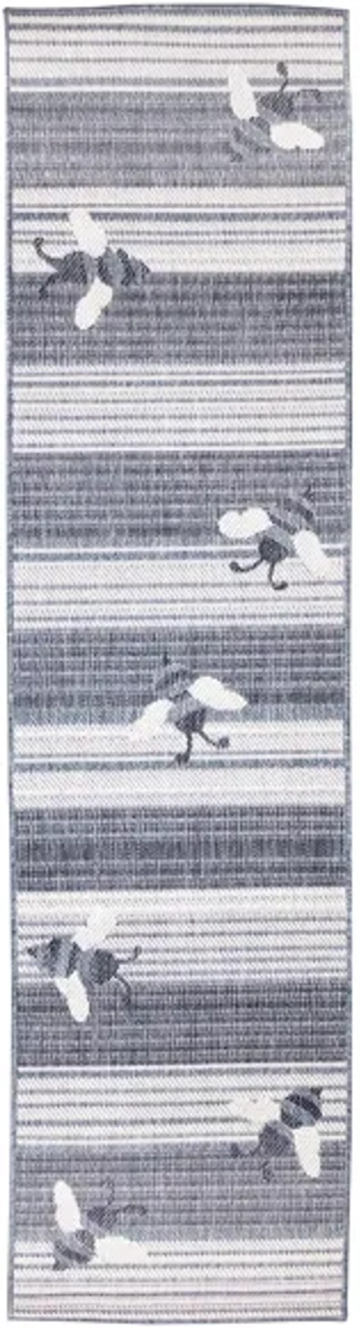 Liora Manne Malibu Sweet Bees Indoor/Outdoor Runner Rug in Navy by Trans-Ocean Import Co Inc