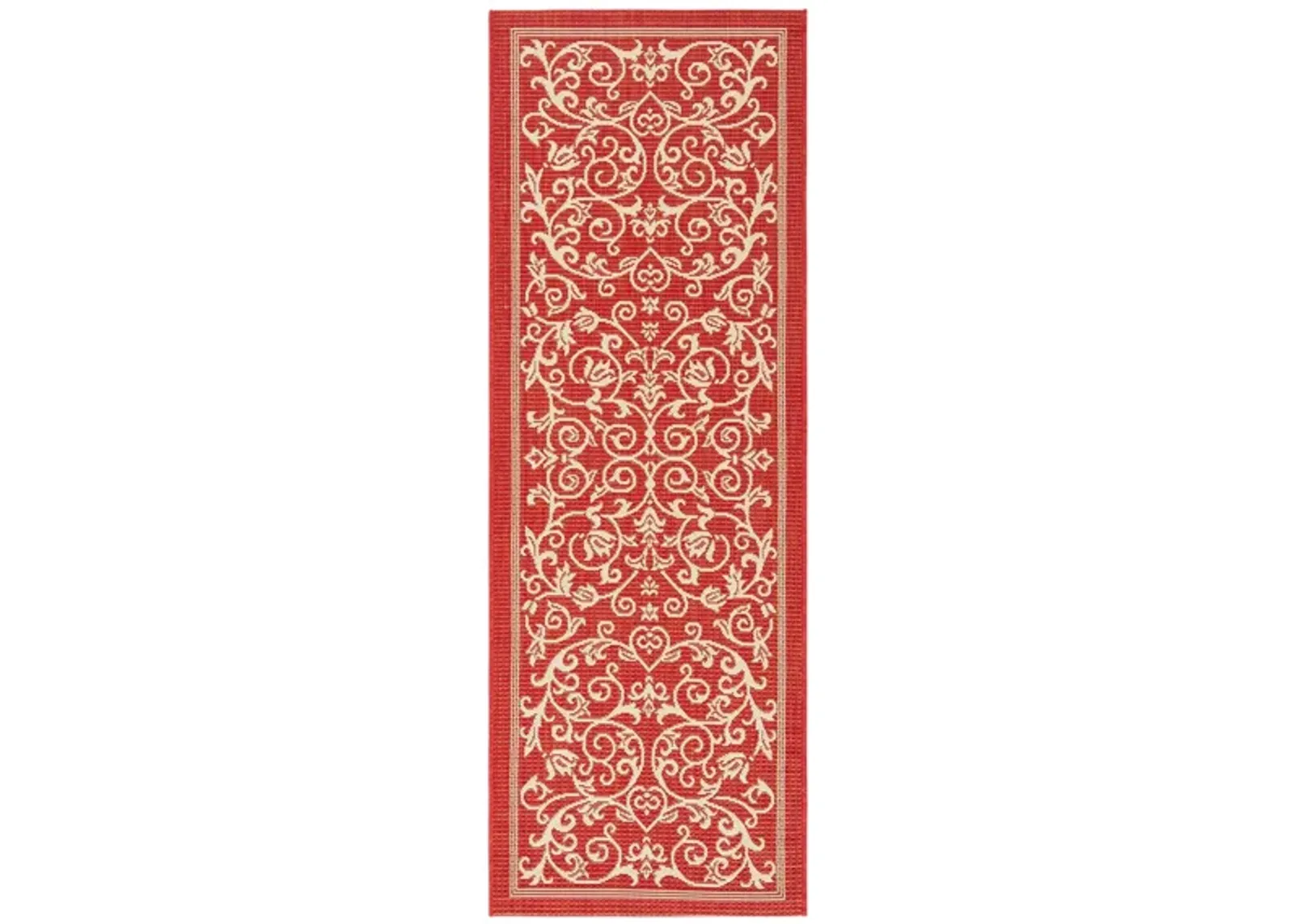 Courtyard Runner Rug in Red & Natural by Safavieh