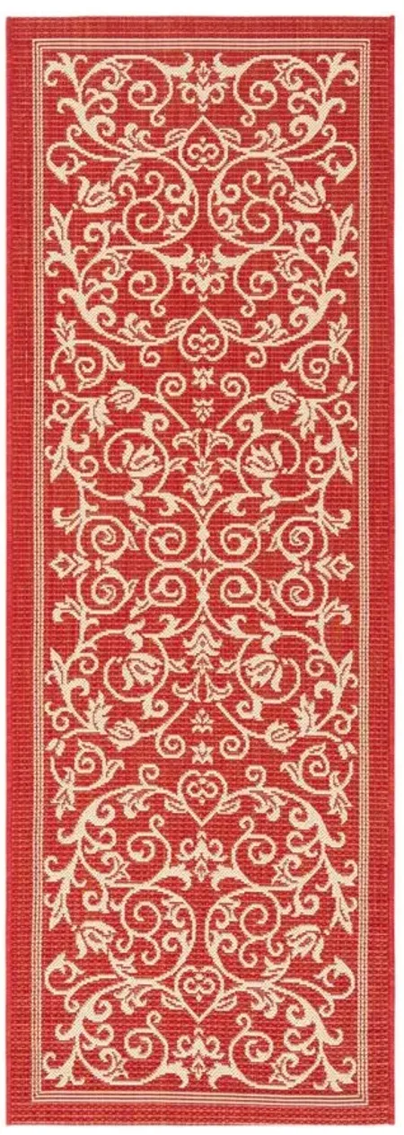 Courtyard Runner Rug in Red & Natural by Safavieh