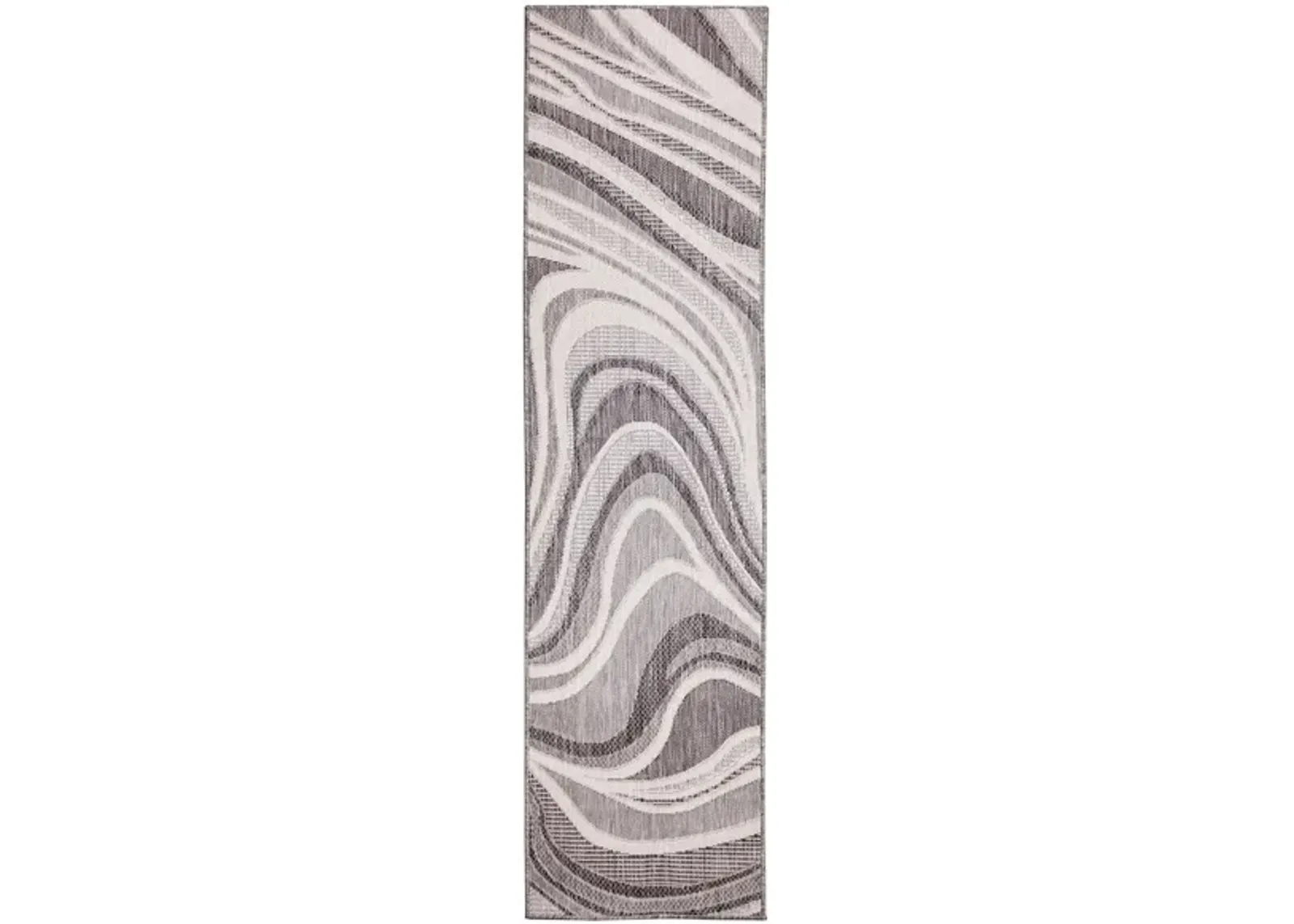 Liora Manne Malibu Waves Indoor/Outdoor Runner Rug in Charcoal by Trans-Ocean Import Co Inc