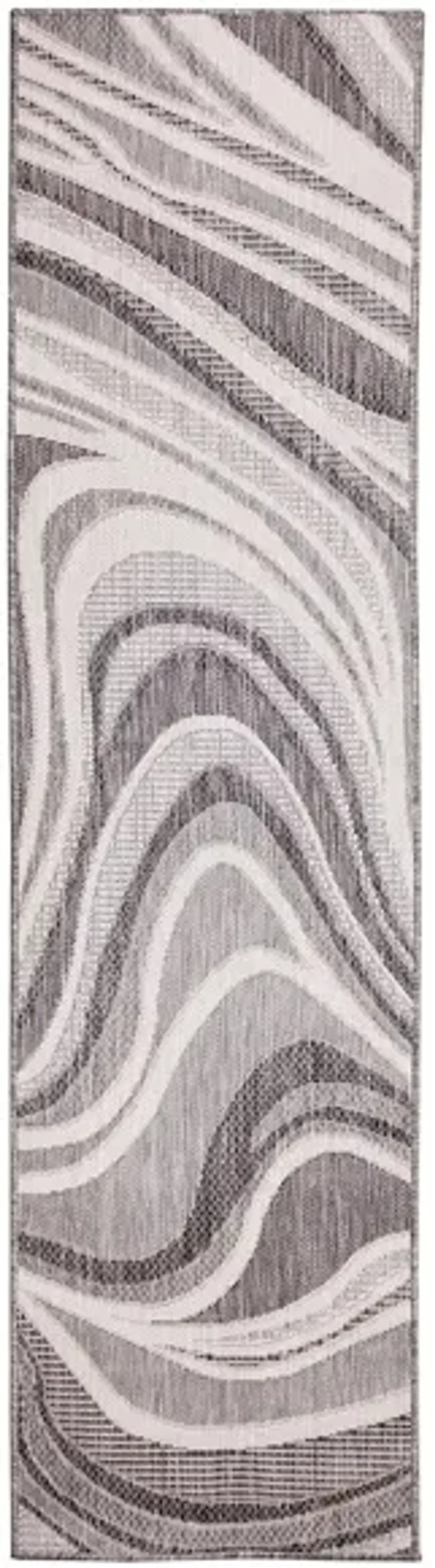 Liora Manne Malibu Waves Indoor/Outdoor Runner Rug in Charcoal by Trans-Ocean Import Co Inc