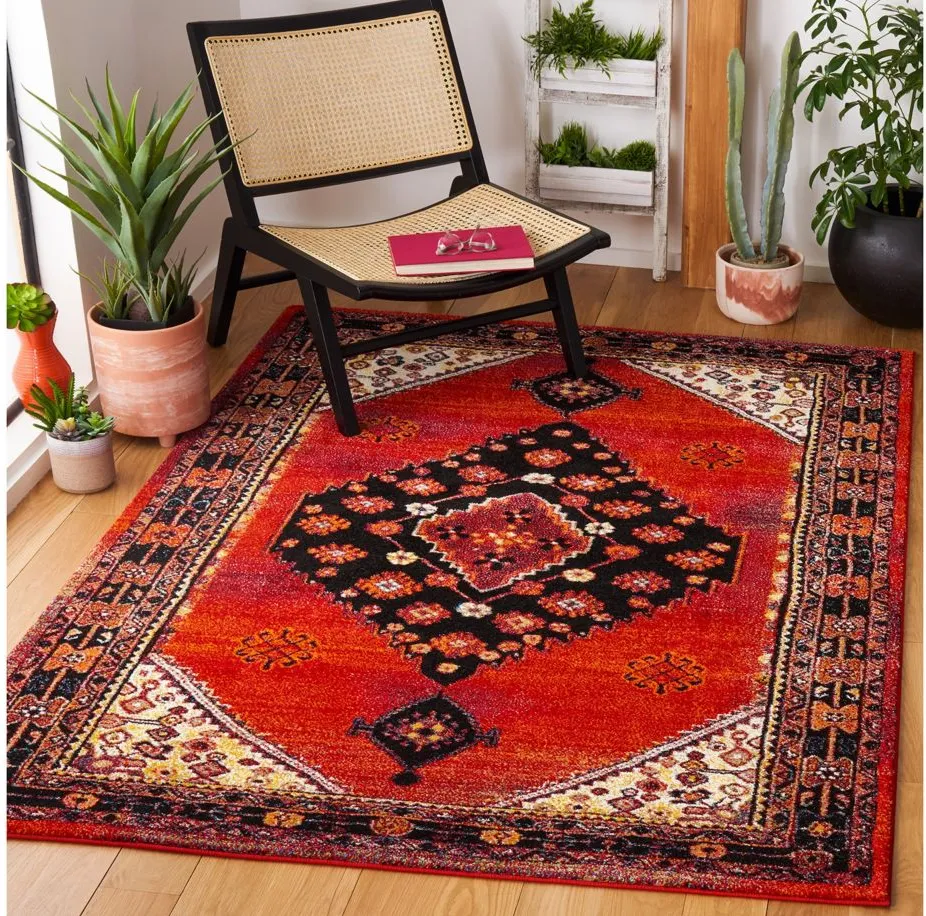 Jahan Area Rug Square in Red & Black by Safavieh