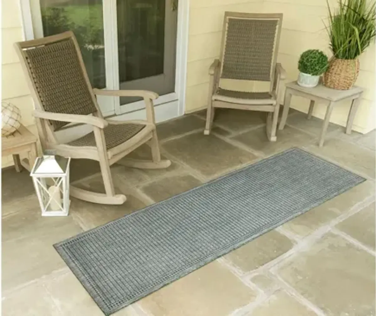 Liora Manne Malibu Simple Border Indoor/Outdoor Runner Rug