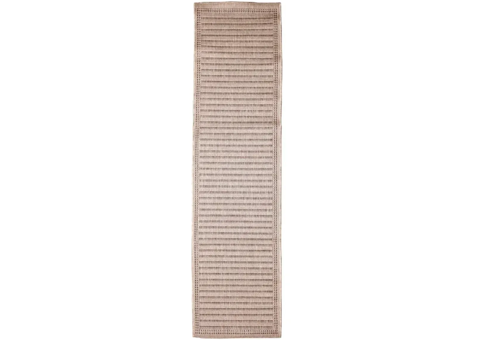 Liora Manne Malibu Simple Border Indoor/Outdoor Runner Rug in Neutral by Trans-Ocean Import Co Inc