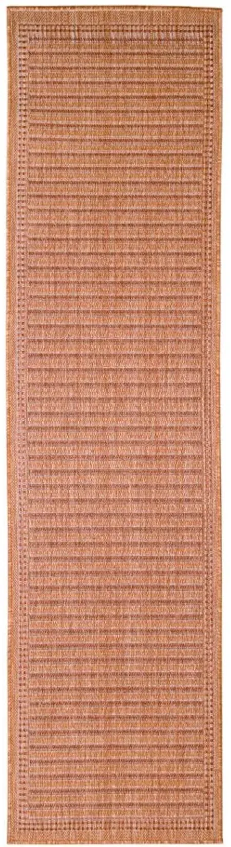 Liora Manne Malibu Simple Border Indoor/Outdoor Runner Rug in Clay by Trans-Ocean Import Co Inc