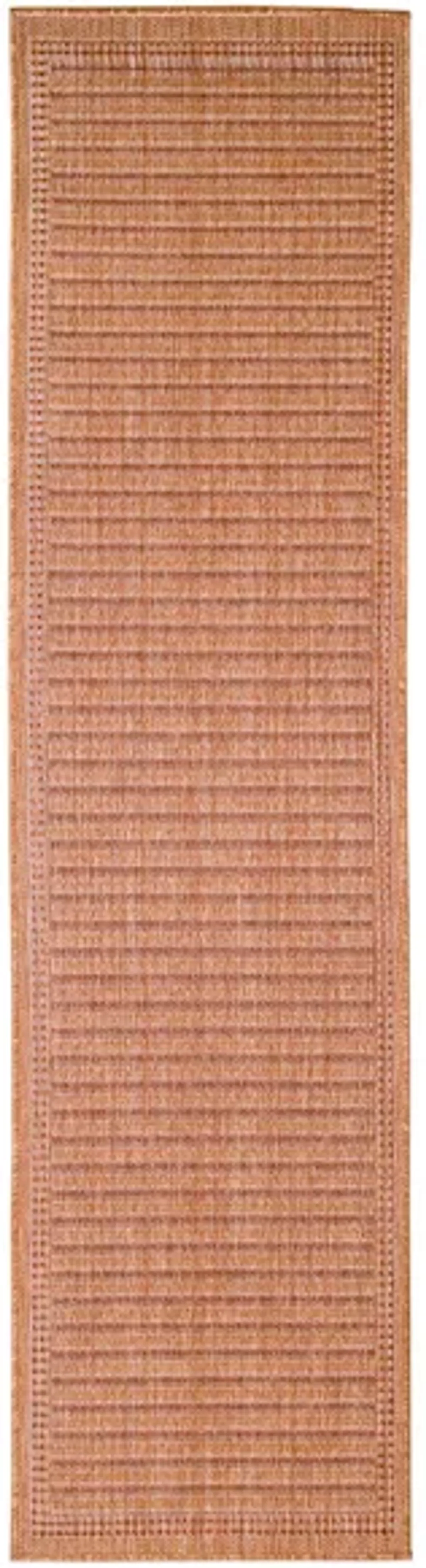 Liora Manne Malibu Simple Border Indoor/Outdoor Runner Rug in Clay by Trans-Ocean Import Co Inc