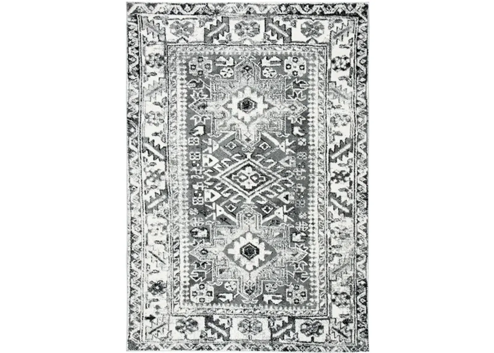 Darius Grey Area Rug in Grey & Ivory by Safavieh