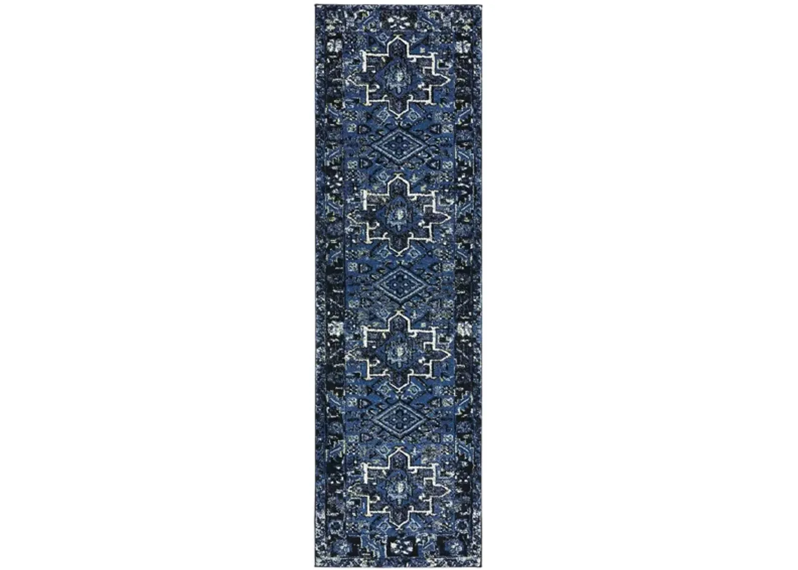 Darius Blue Runner Rug in Blue & Grey by Safavieh