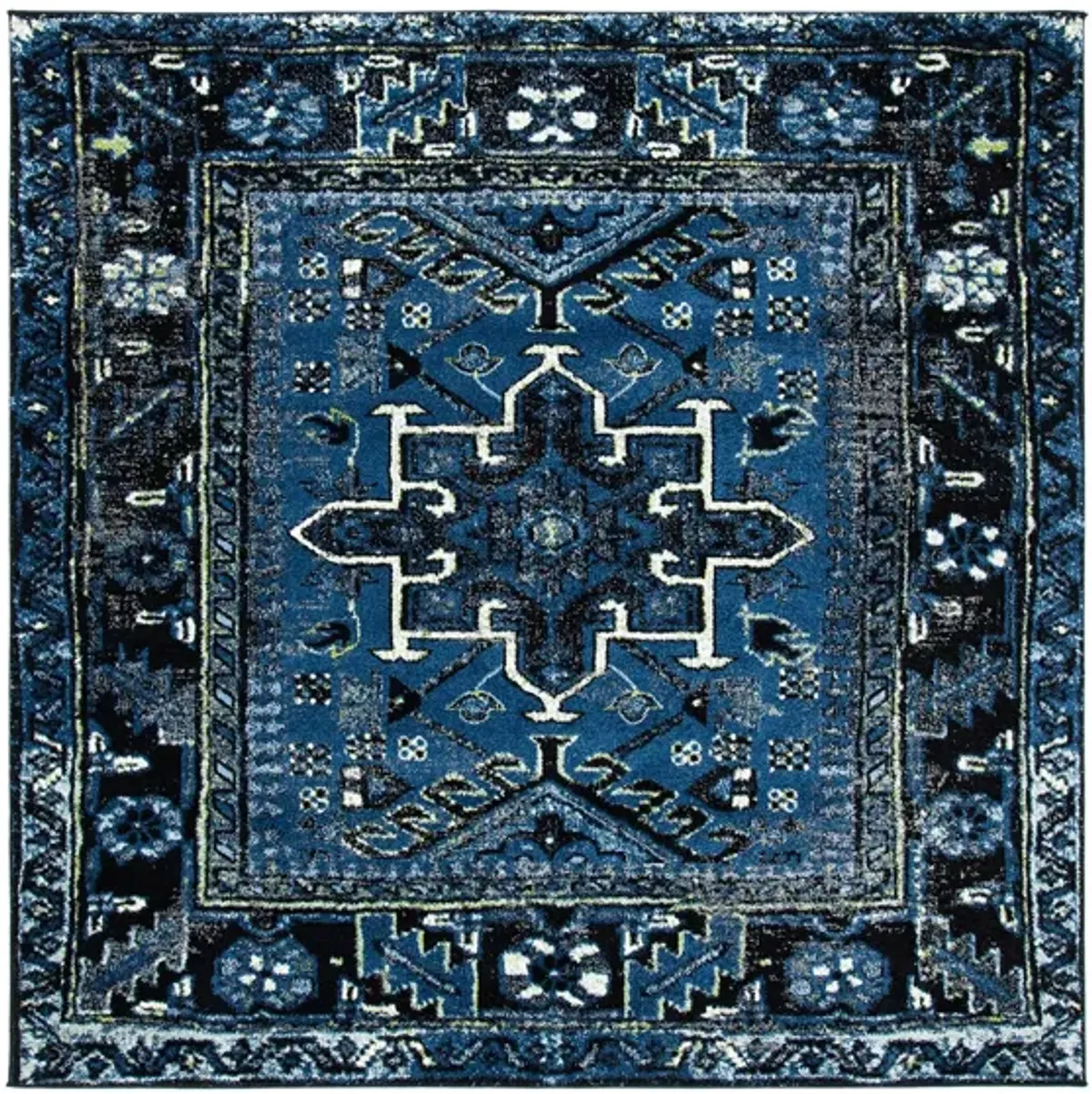 Darius Blue Area Rug Square in Blue & Grey by Safavieh