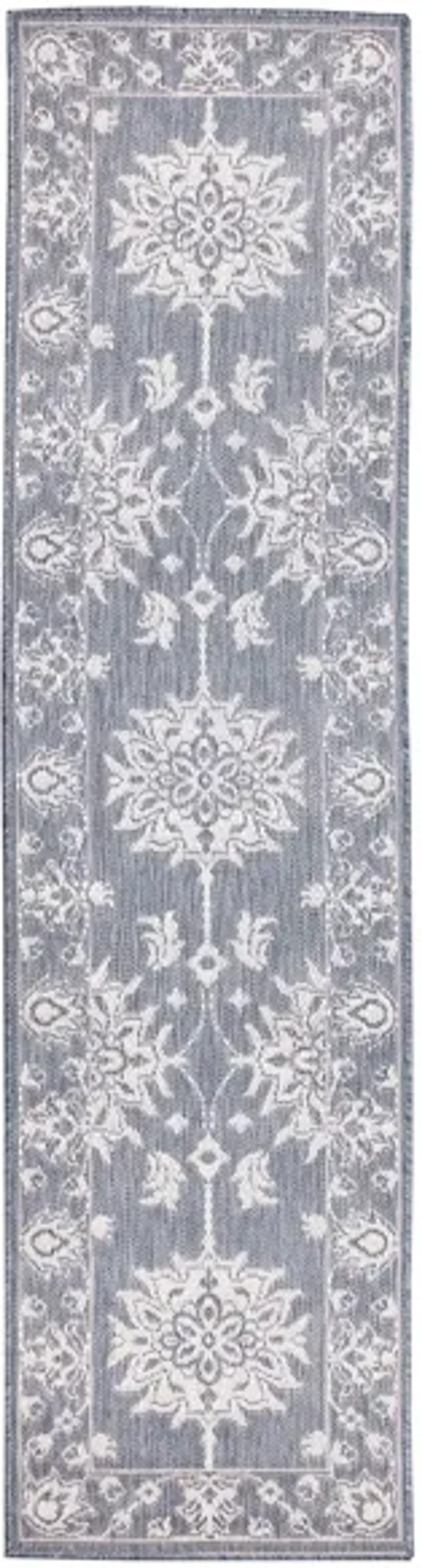 Liora Manne Malibu Kashan Indoor/Outdoor Runner Rug in Slate by Trans-Ocean Import Co Inc