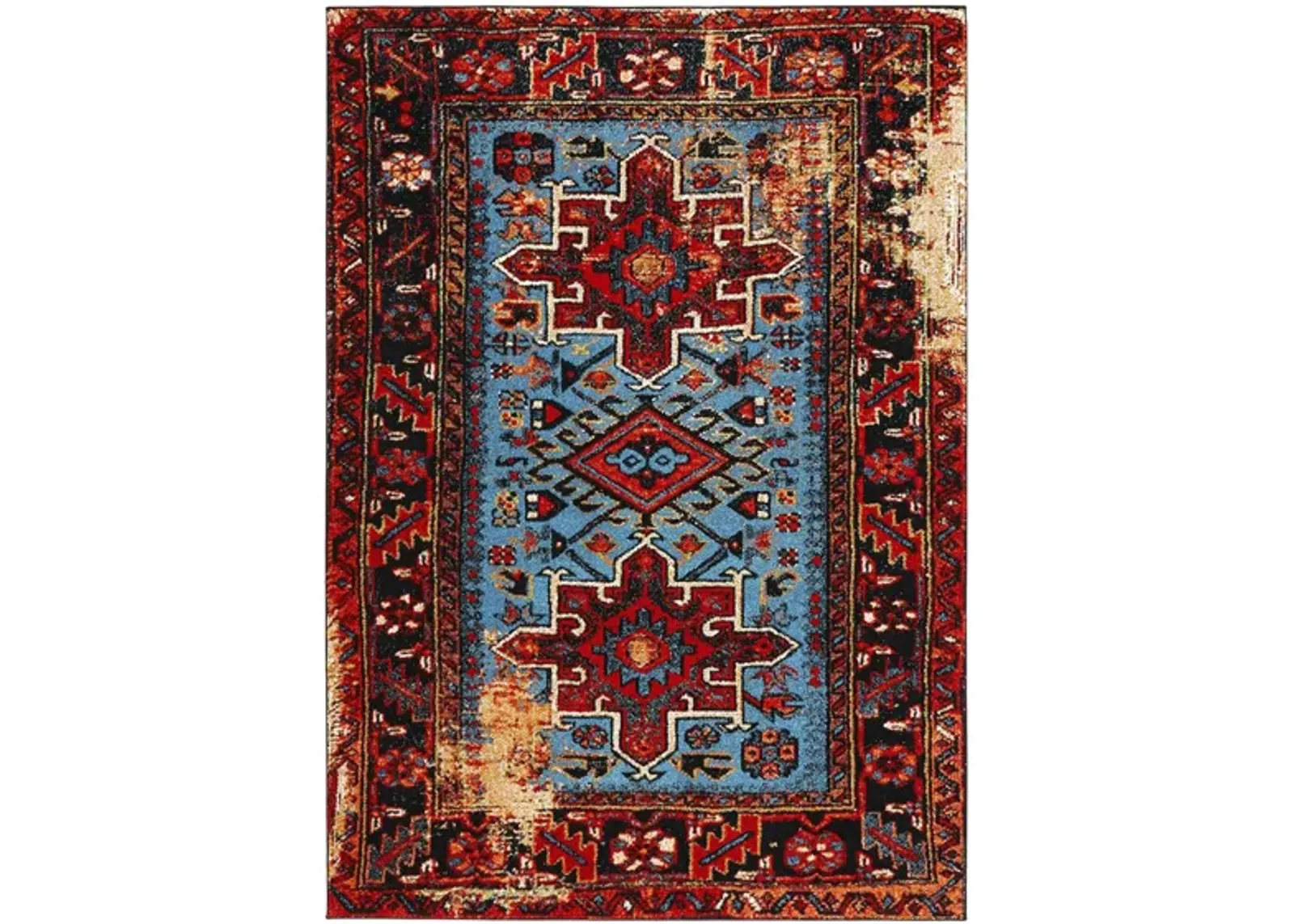 Darius Red Area Rug in Red & Light Blue by Safavieh