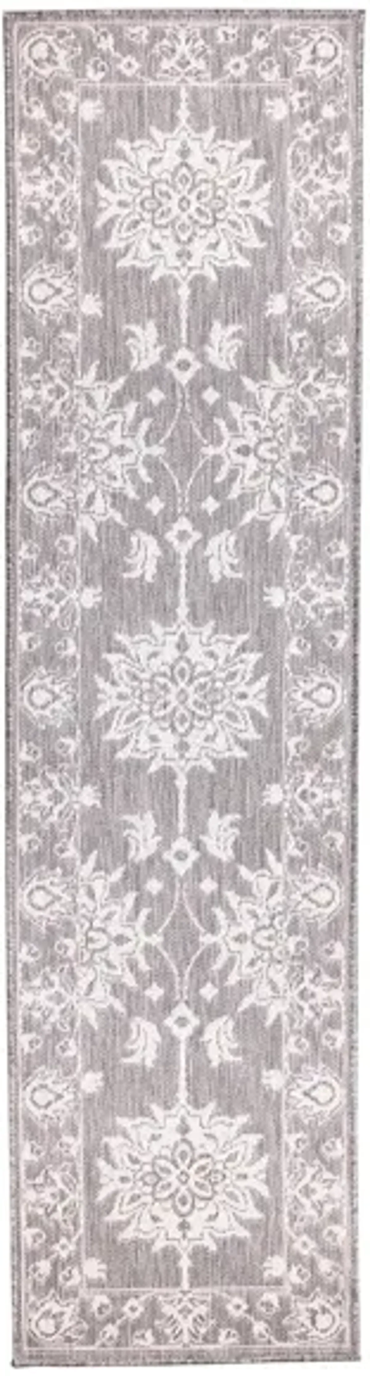 Liora Manne Malibu Kashan Indoor/Outdoor Runner Rug in Silver by Trans-Ocean Import Co Inc