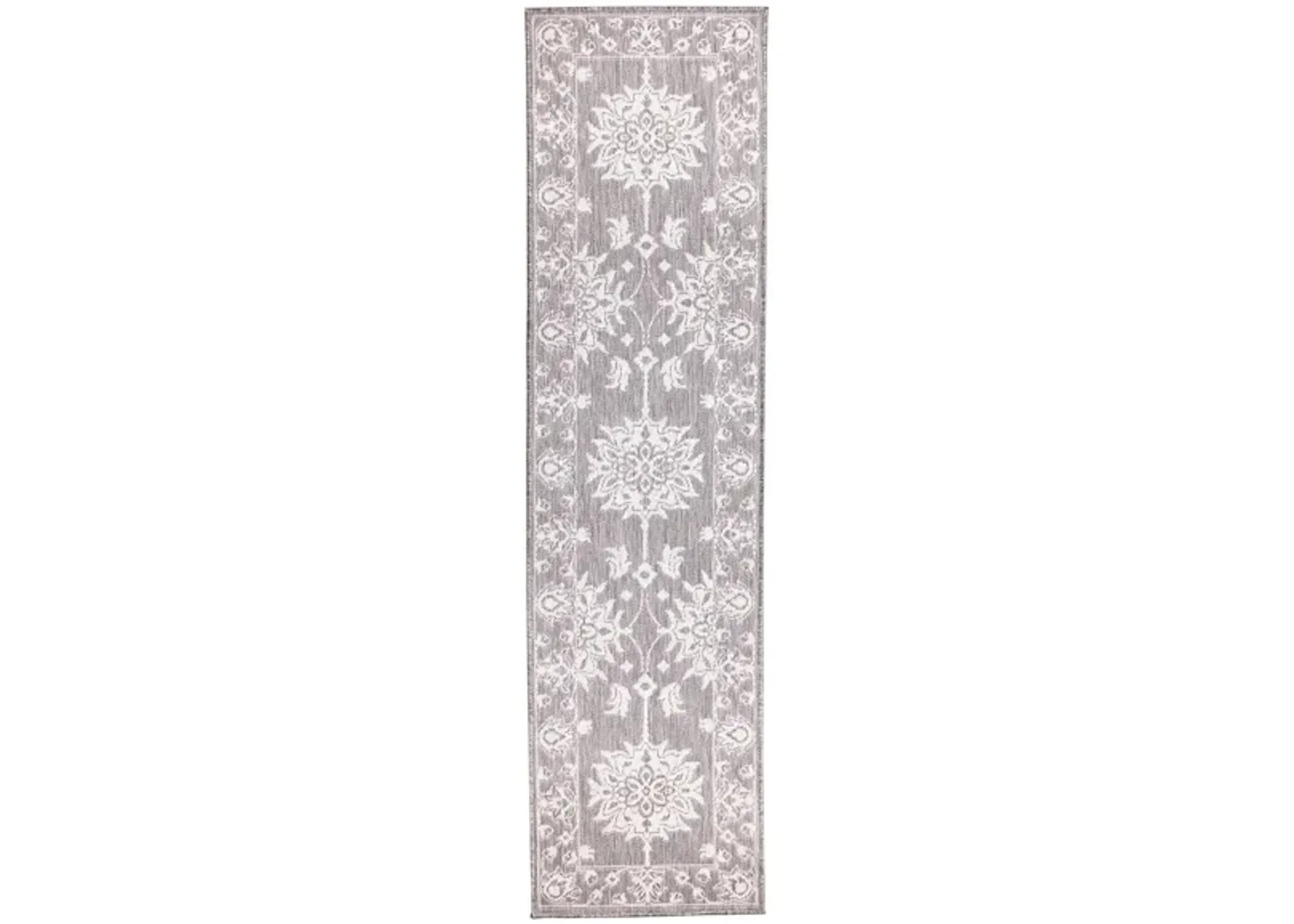 Liora Manne Malibu Kashan Indoor/Outdoor Runner Rug in Silver by Trans-Ocean Import Co Inc