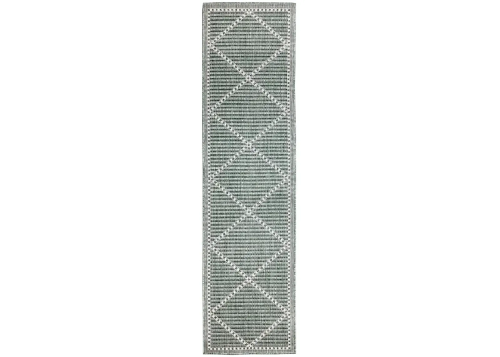 Liora Manne Malibu Checker Diamond Indoor/Outdoor Runner Rug in Green by Trans-Ocean Import Co Inc