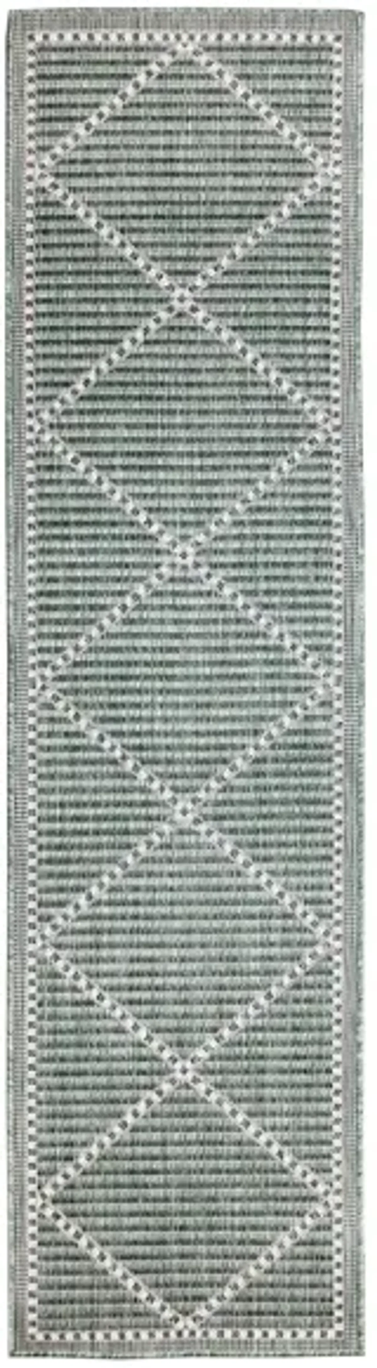 Liora Manne Malibu Checker Diamond Indoor/Outdoor Runner Rug in Green by Trans-Ocean Import Co Inc