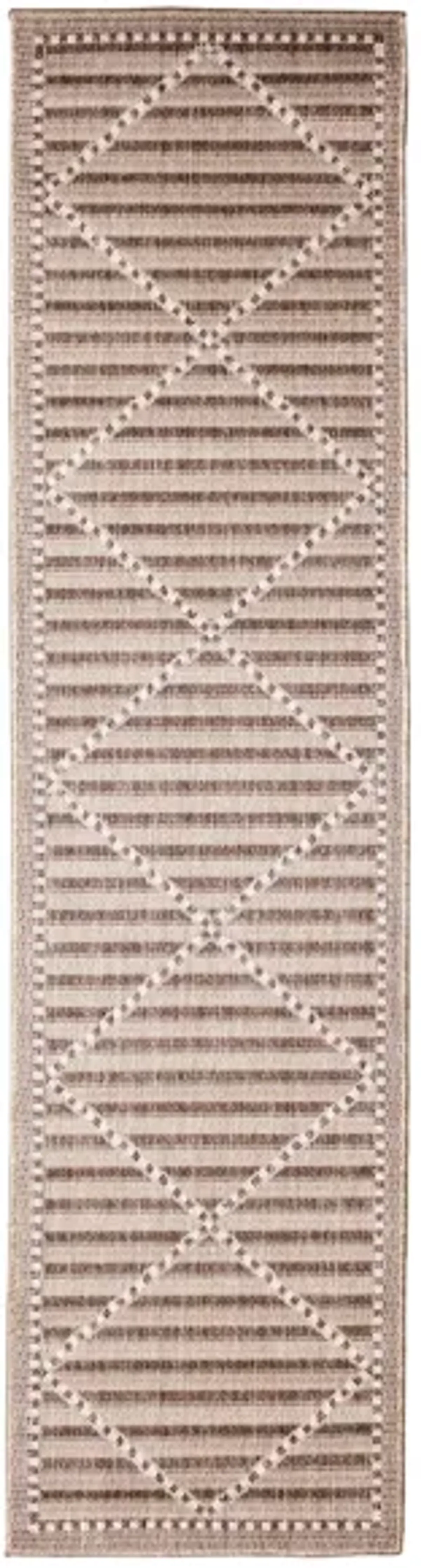 Liora Manne Malibu Checker Diamond Indoor/Outdoor Runner Rug in Neutral by Trans-Ocean Import Co Inc