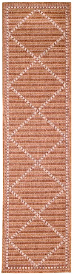 Liora Manne Malibu Checker Diamond Indoor/Outdoor Runner Rug in Clay by Trans-Ocean Import Co Inc