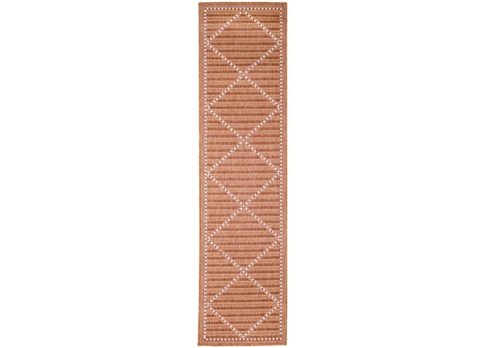 Liora Manne Malibu Checker Diamond Indoor/Outdoor Runner Rug in Clay by Trans-Ocean Import Co Inc