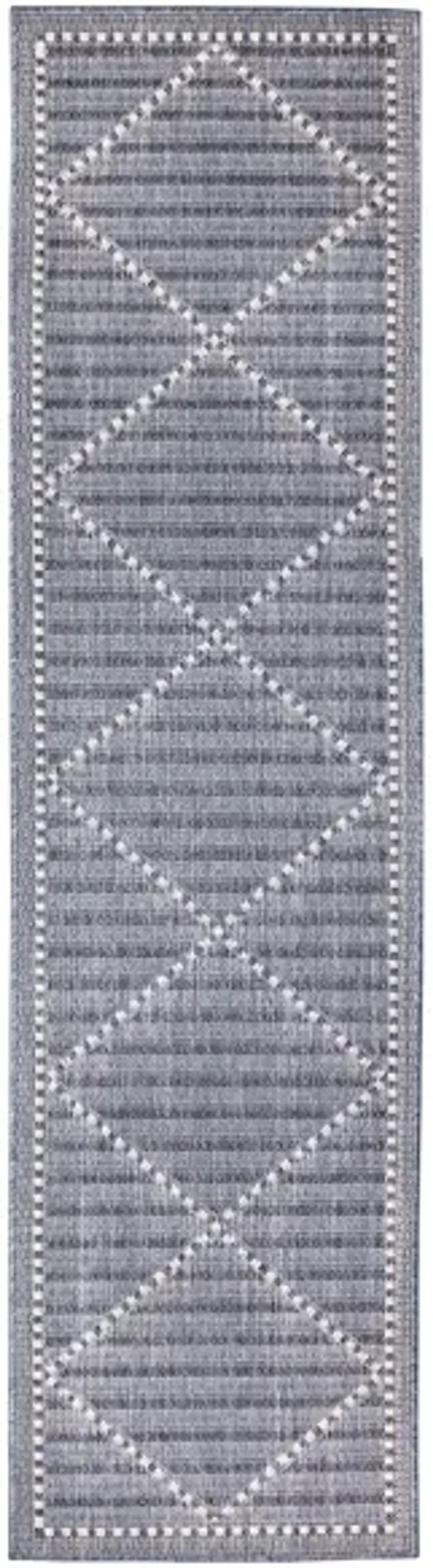 Liora Manne Malibu Checker Diamond Indoor/Outdoor Runner Rug in Navy by Trans-Ocean Import Co Inc