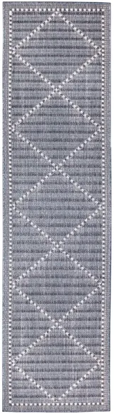 Liora Manne Malibu Checker Diamond Indoor/Outdoor Runner Rug in Navy by Trans-Ocean Import Co Inc