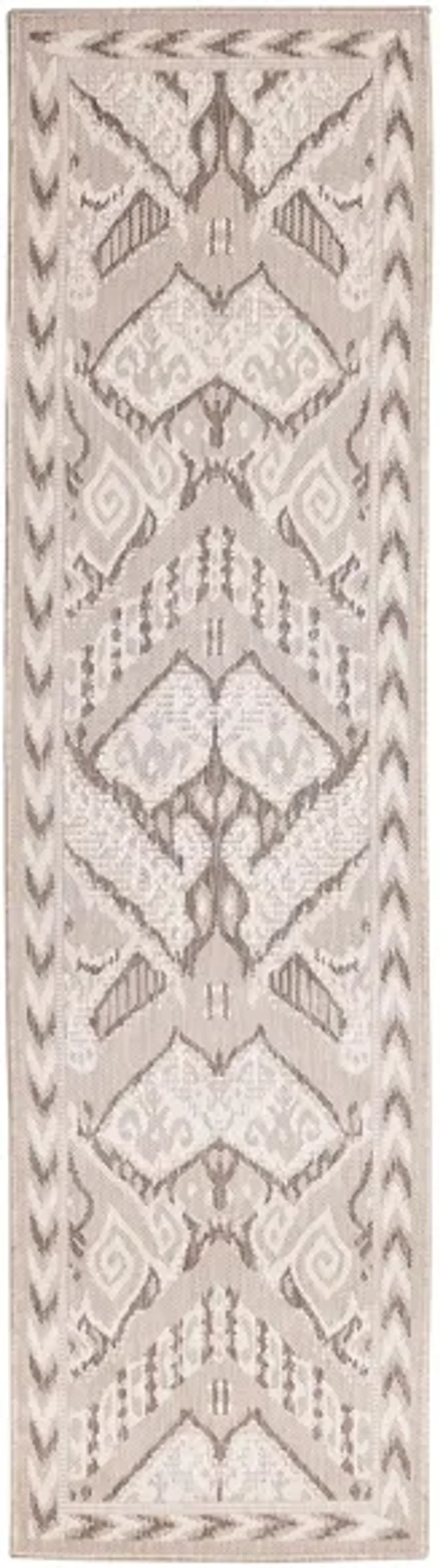 Liora Manne Malibu Ikat Indoor/Outdoor Runner Rug in Neutral by Trans-Ocean Import Co Inc