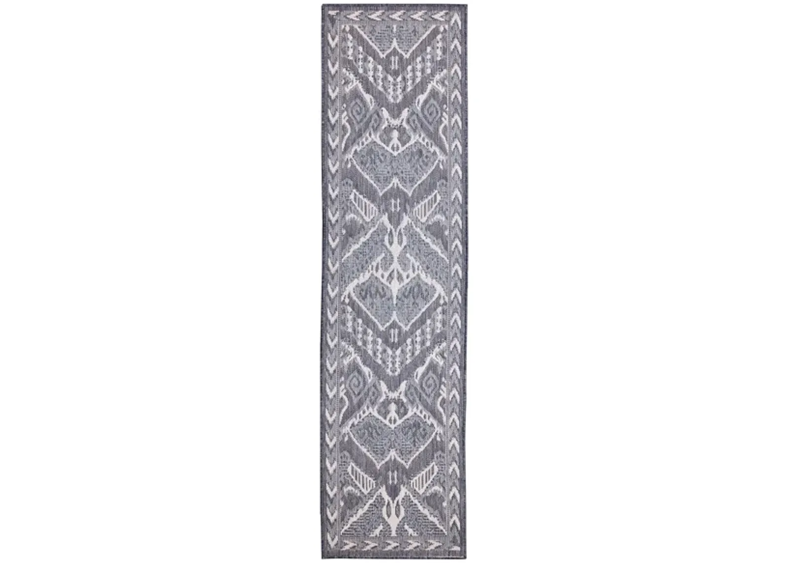 Liora Manne Malibu Ikat Indoor/Outdoor Runner Rug in Navy by Trans-Ocean Import Co Inc