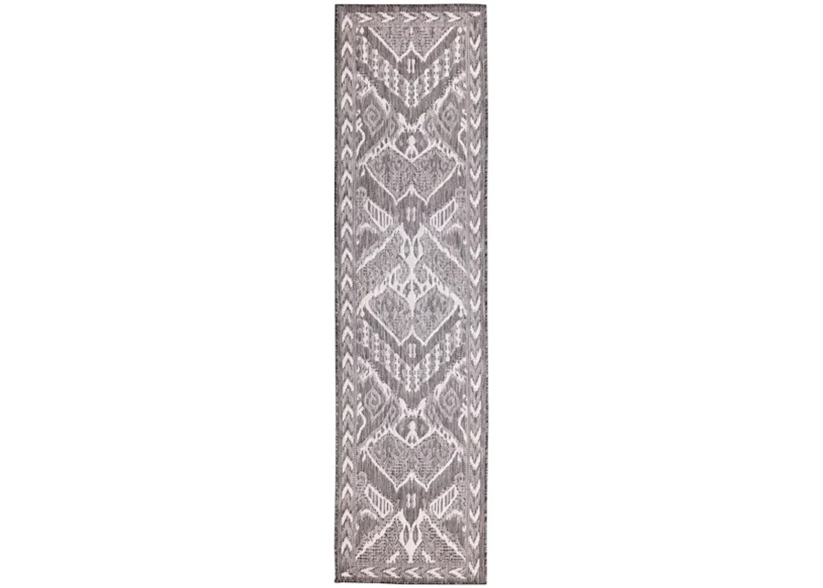 Liora Manne Malibu Ikat Indoor/Outdoor Runner Rug in Charcoal by Trans-Ocean Import Co Inc