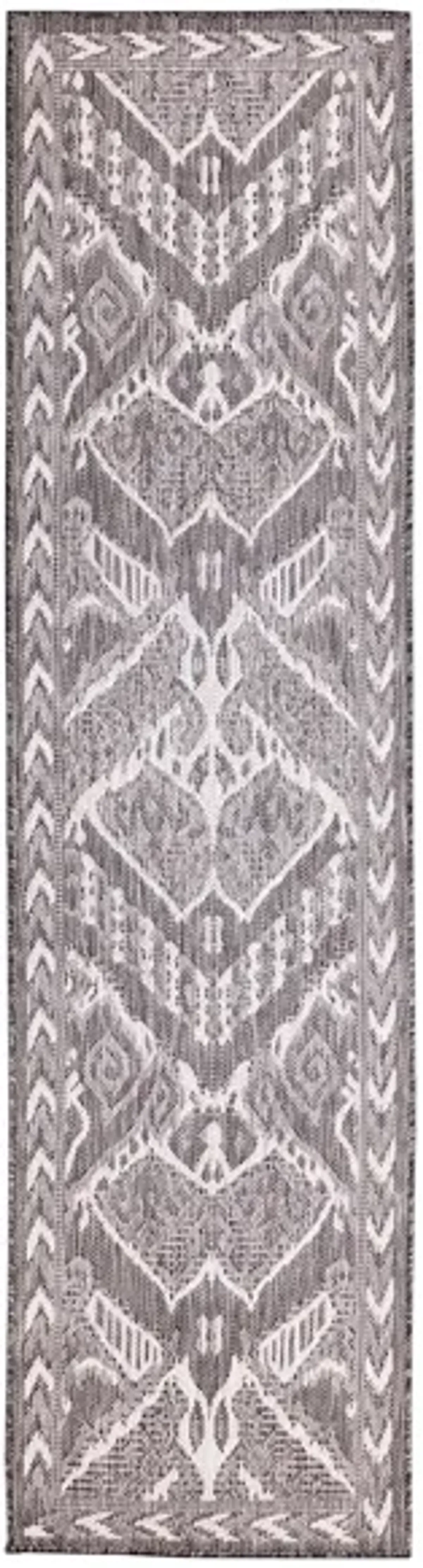 Liora Manne Malibu Ikat Indoor/Outdoor Runner Rug in Charcoal by Trans-Ocean Import Co Inc