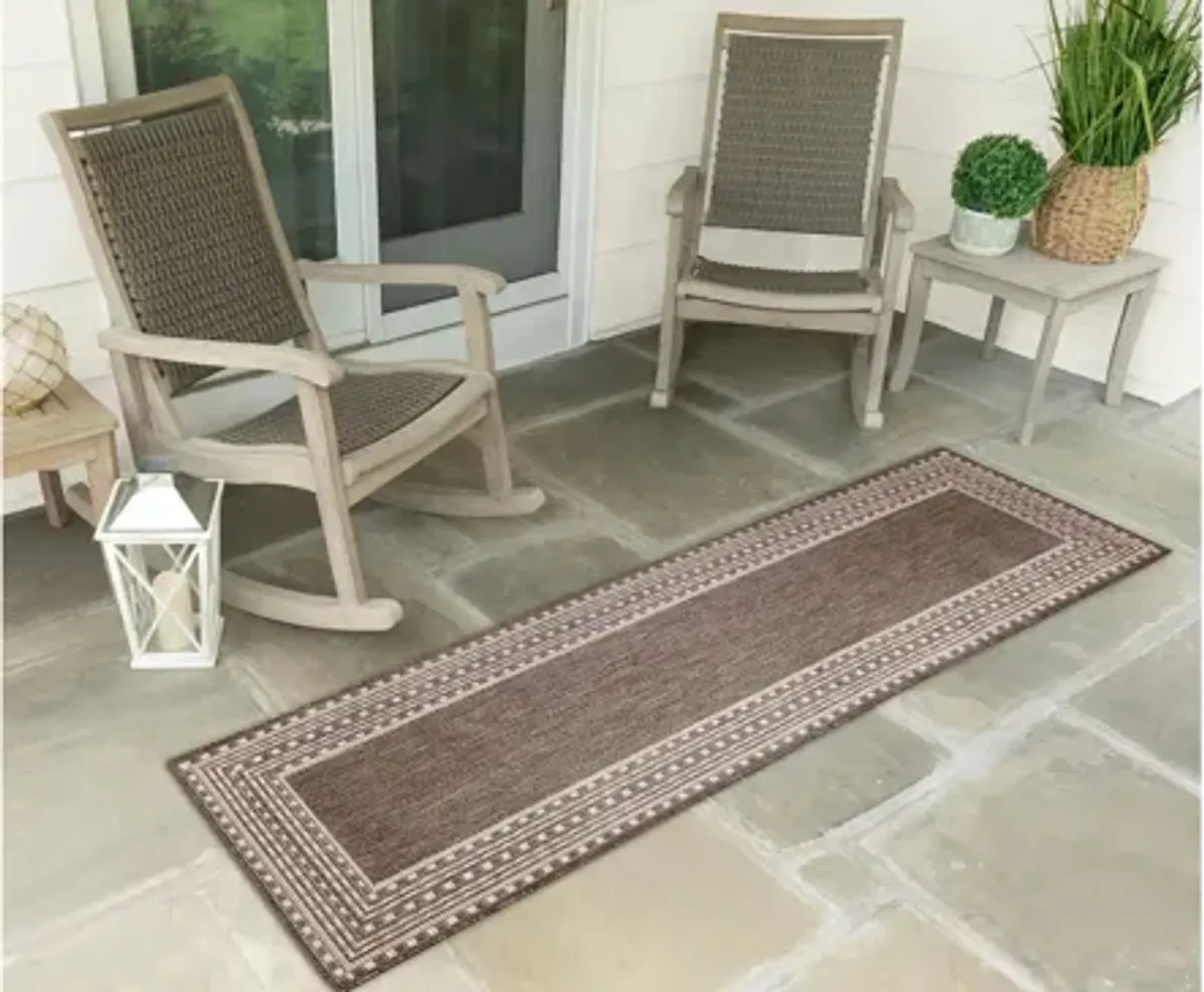 Liora Manne Malibu Etched Border Indoor/Outdoor Runner Rug