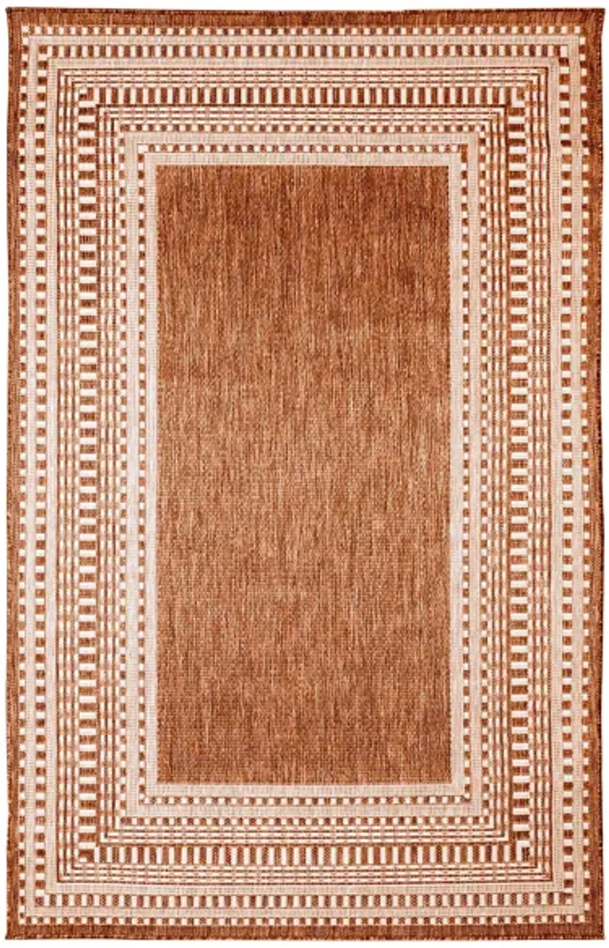 Liora Manne Malibu Etched Border Indoor/Outdoor Runner Rug in Clay by Trans-Ocean Import Co Inc