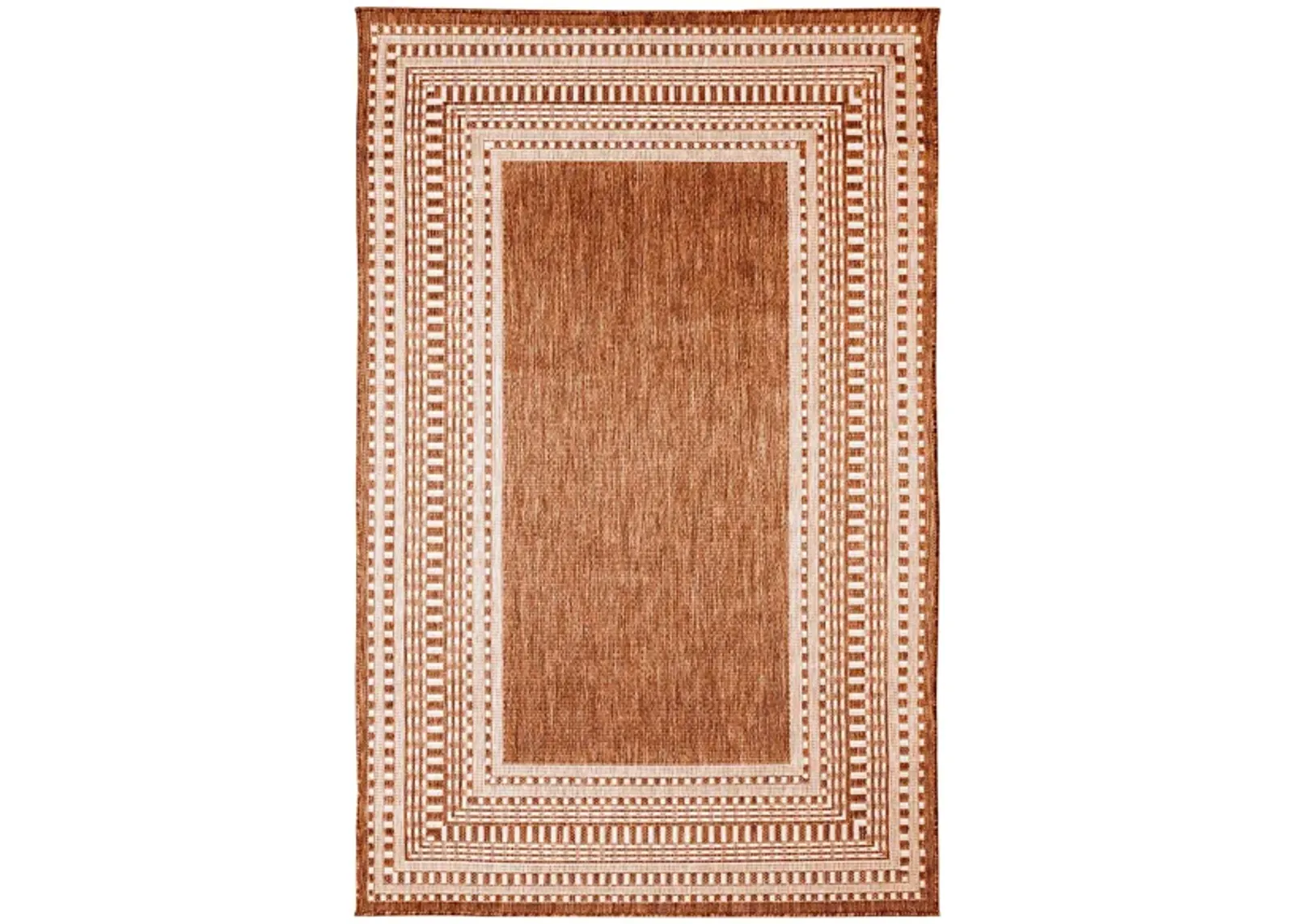 Liora Manne Malibu Etched Border Indoor/Outdoor Runner Rug in Clay by Trans-Ocean Import Co Inc