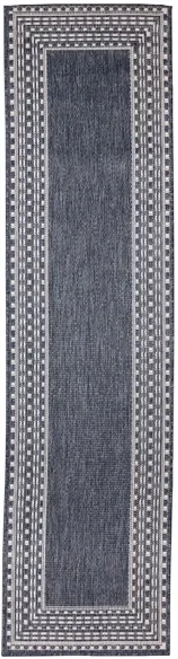 Liora Manne Malibu Etched Border Indoor/Outdoor Runner Rug