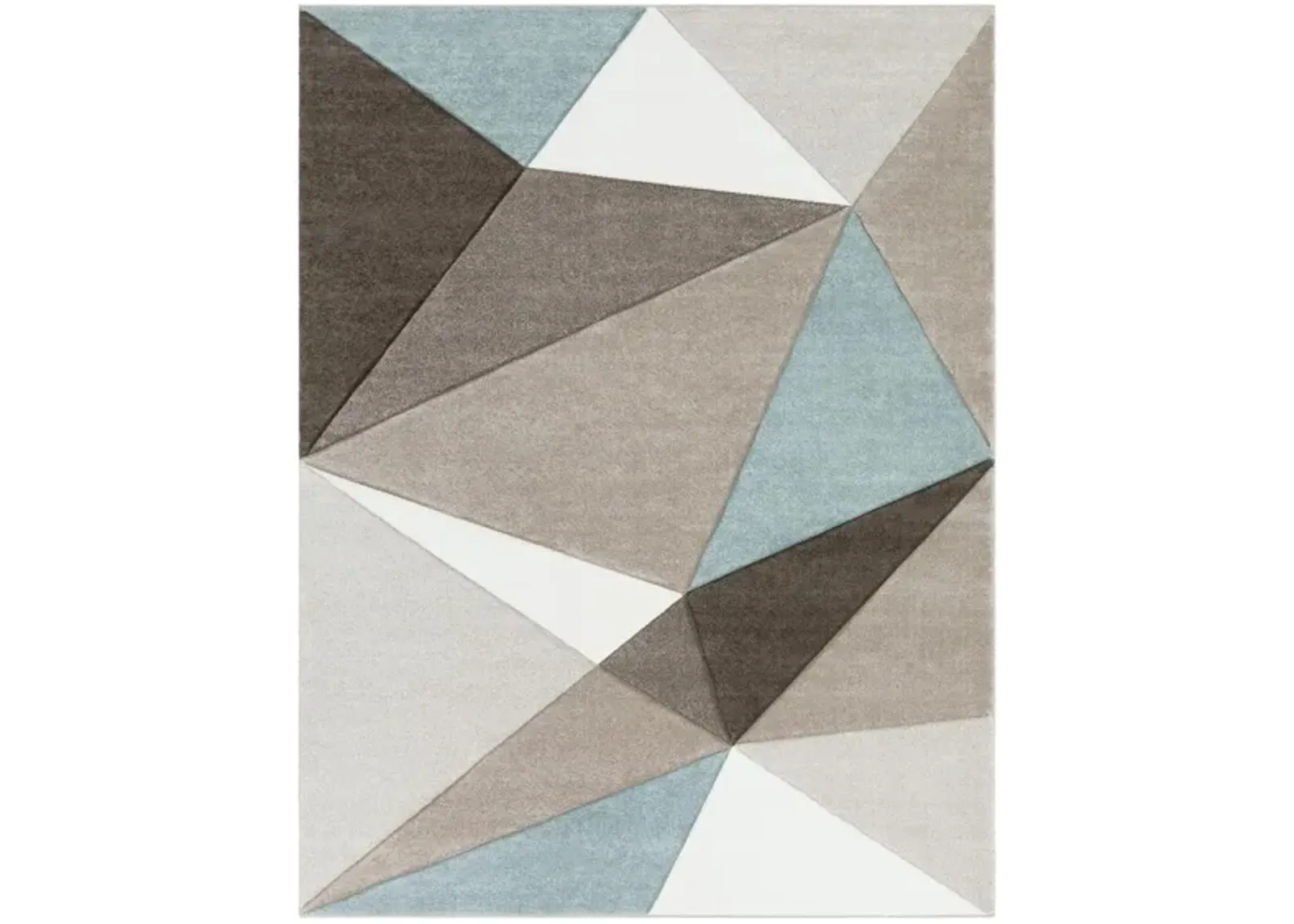 Santa Monica Area Rug in Taupe, Dark Brown, Aqua, Ivory by Surya