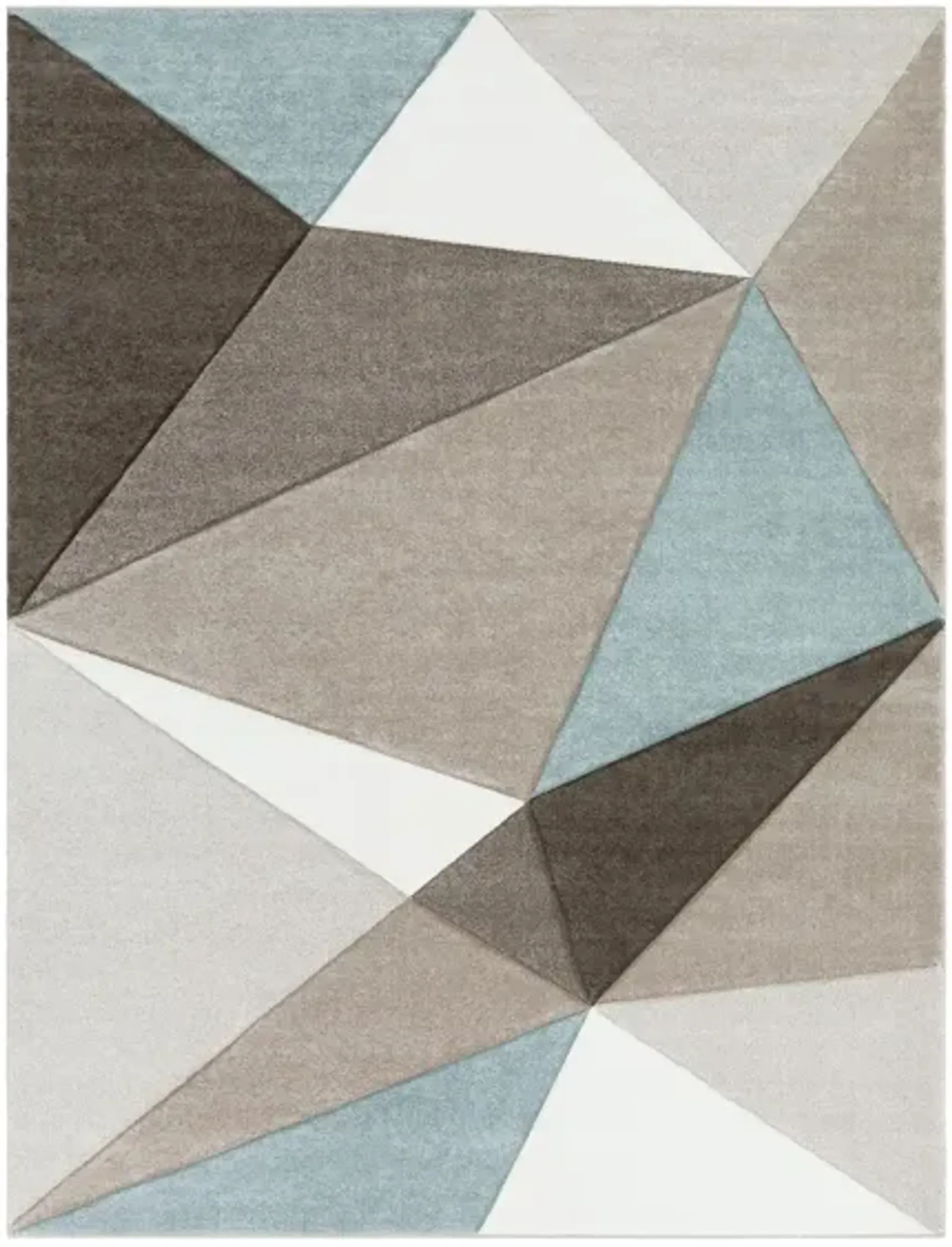 Santa Monica Area Rug in Taupe, Dark Brown, Aqua, Ivory by Surya