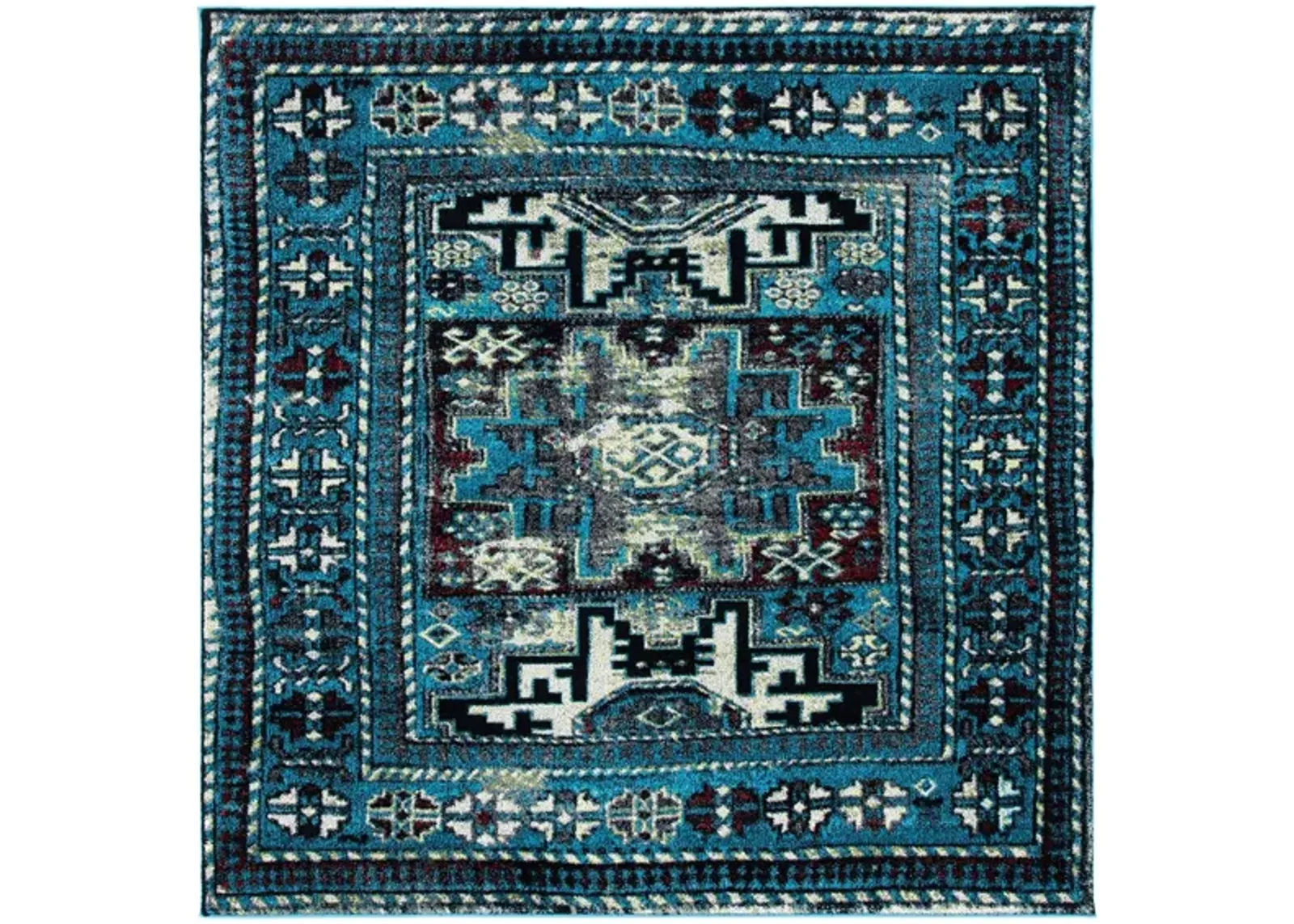 Zagros Area Rug in Light Blue & Black by Safavieh