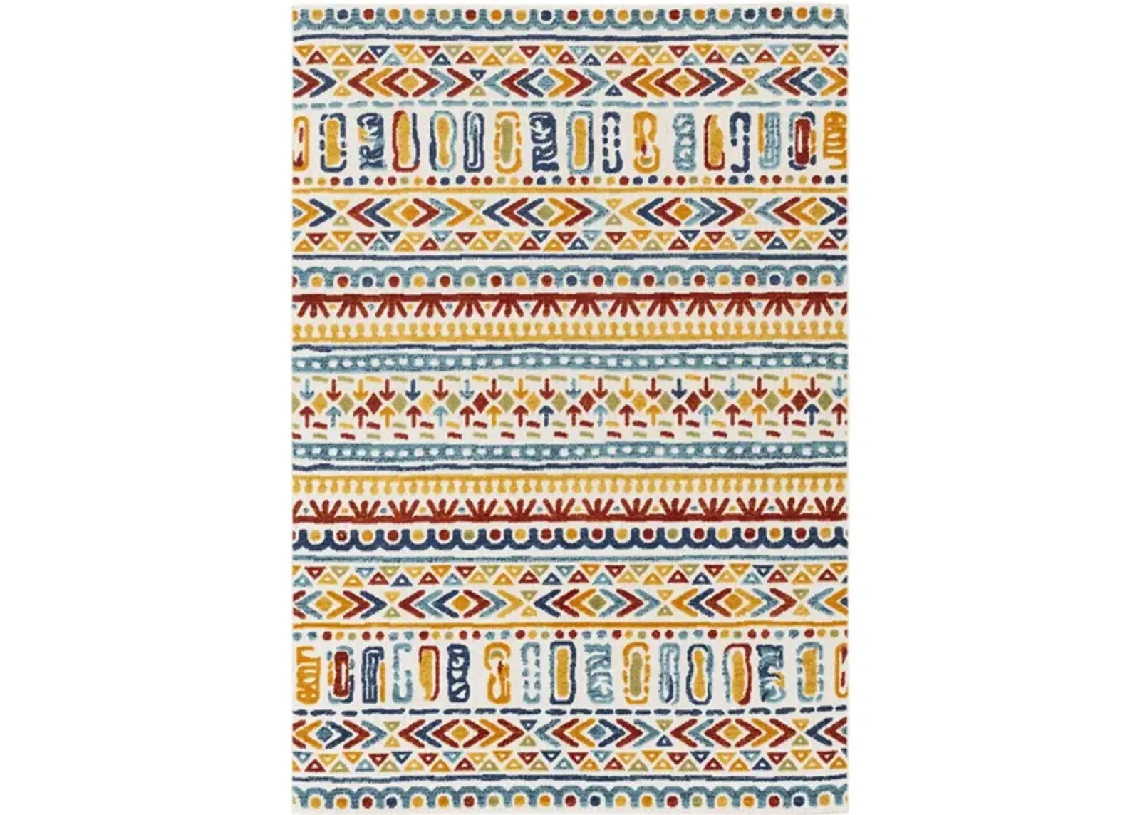 Big Sur Indoor/Outdoor Area Rug in Orange, Rust, Dk Blue by Surya