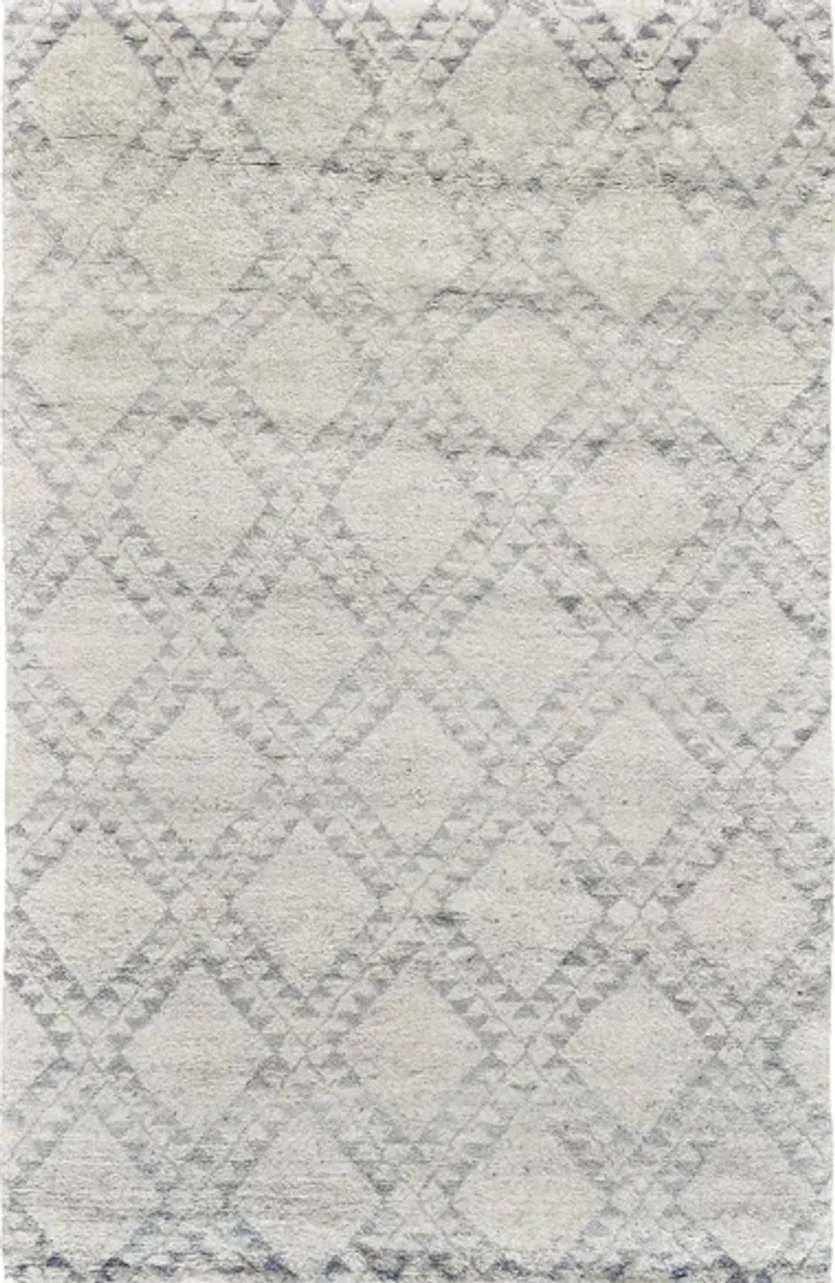 Abytha Moroccan Diamond Hand Knot Area Rug in Snow White by Feizy