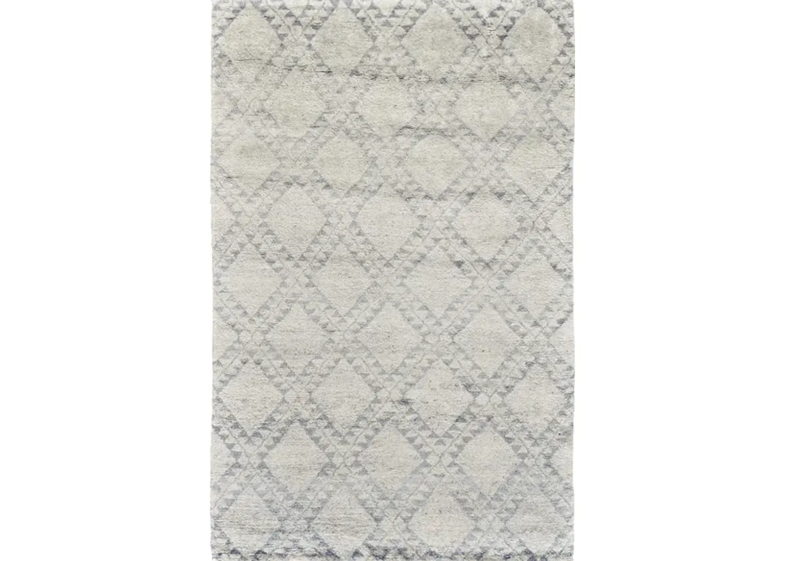 Abytha Moroccan Diamond Hand Knot Area Rug in Snow White by Feizy