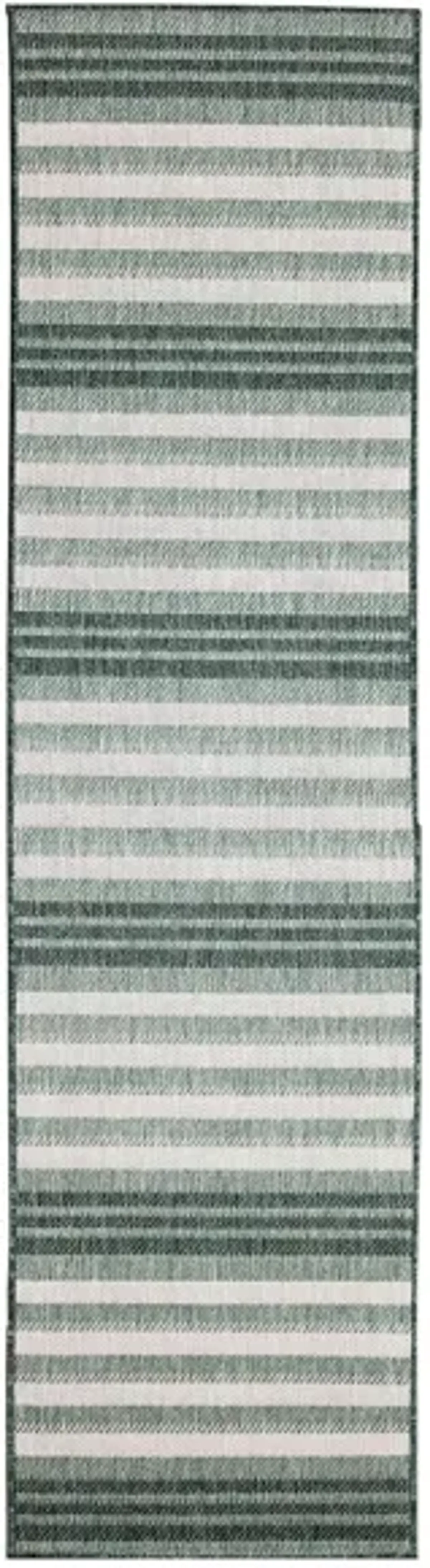 Liora Manne Malibu Faded Stripe Indoor/Outdoor Runner Rug in Green by Trans-Ocean Import Co Inc