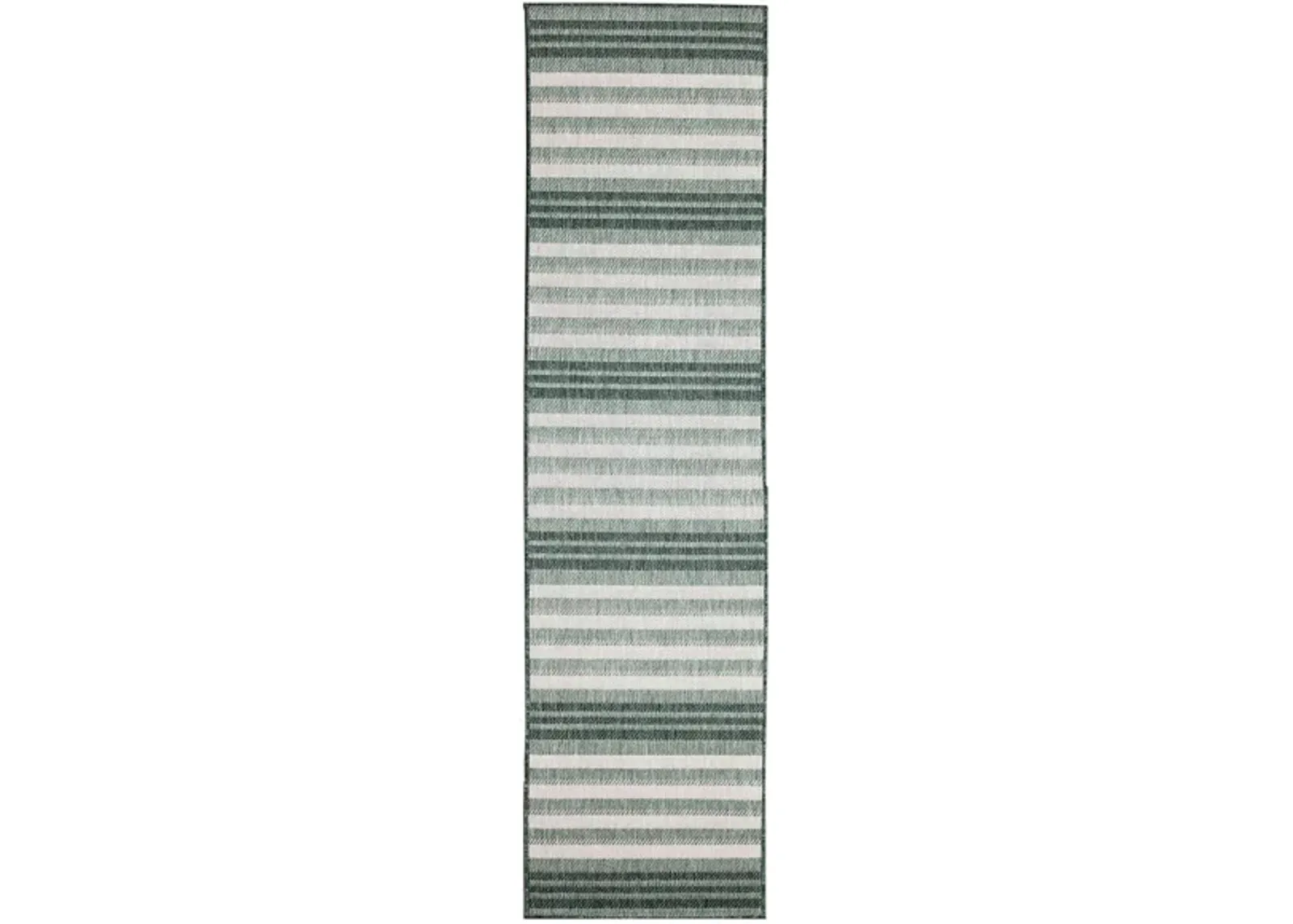 Liora Manne Malibu Faded Stripe Indoor/Outdoor Runner Rug in Green by Trans-Ocean Import Co Inc