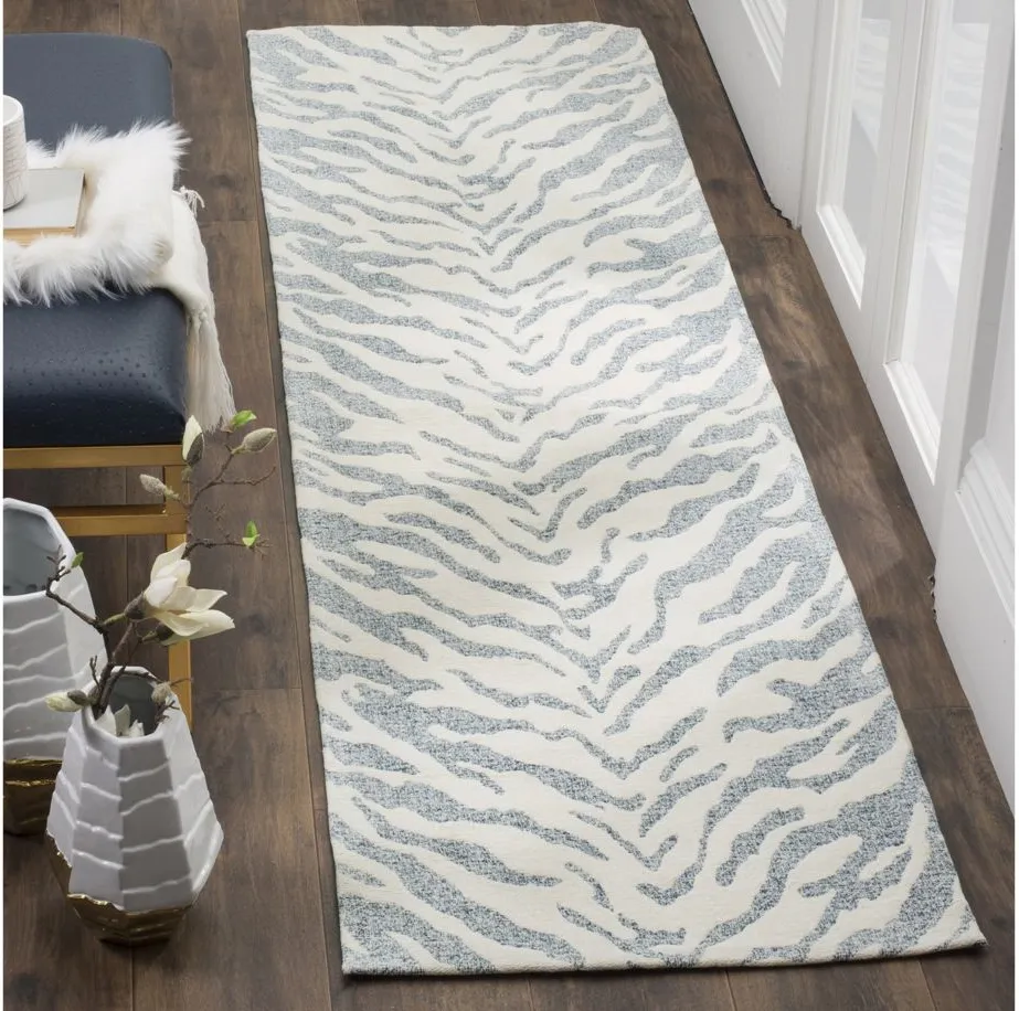 Marbella Runner Rug in Blue/Ivory by Safavieh