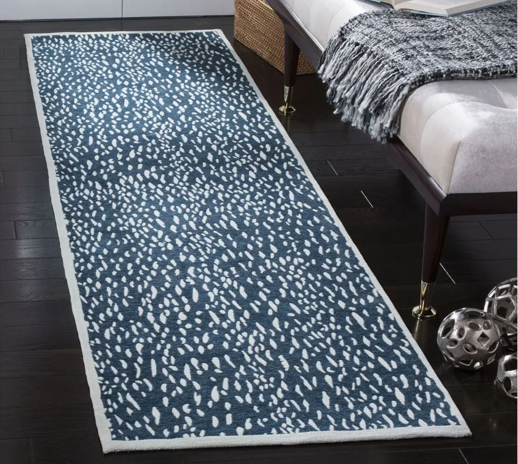 Marbella Runner Rug in Blue/Ivory by Safavieh